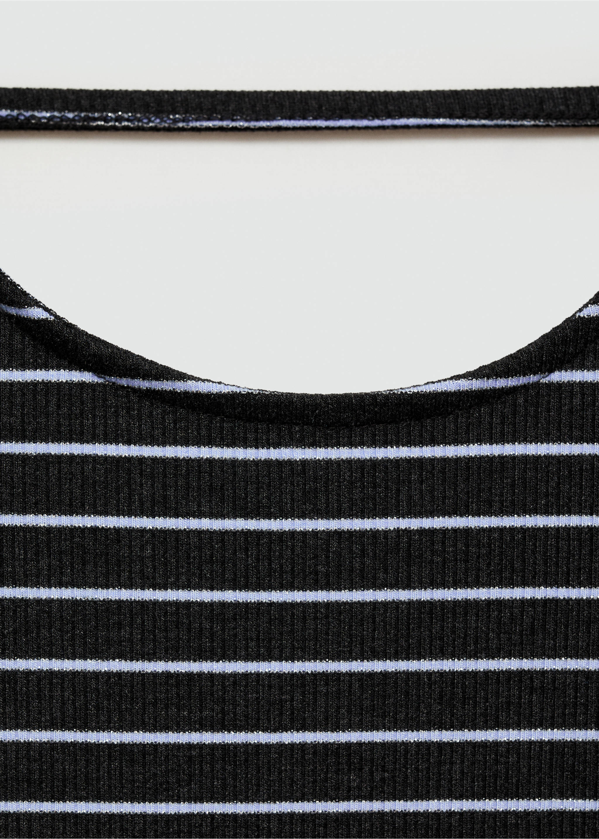 Sukienka z lureksu w paski z rozcięciem - Szczegóły artykułu 8, Szary. Ref: 77094782-00.