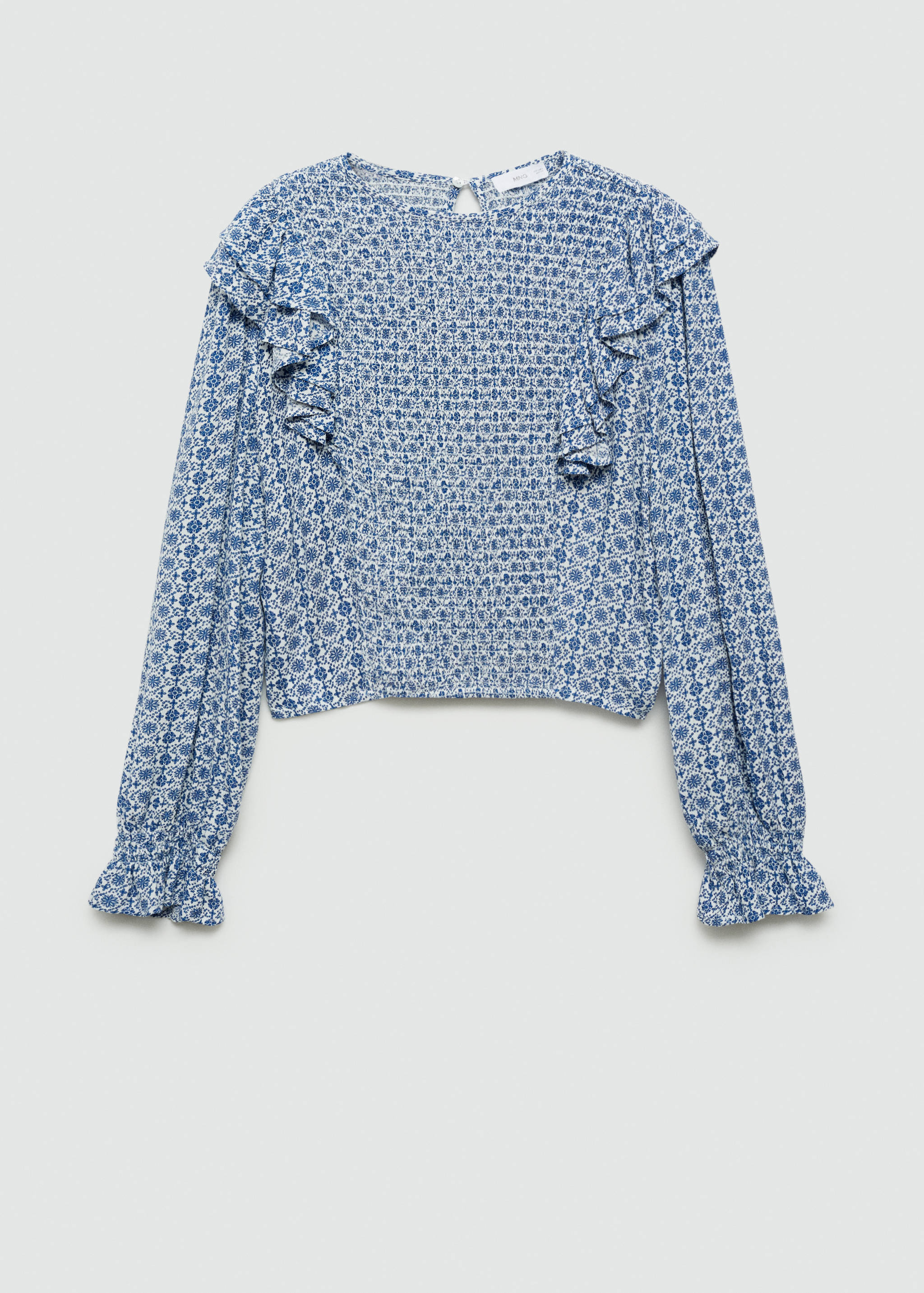Gemusterte Bluse mit Volantdetails - Artikel ohne Model