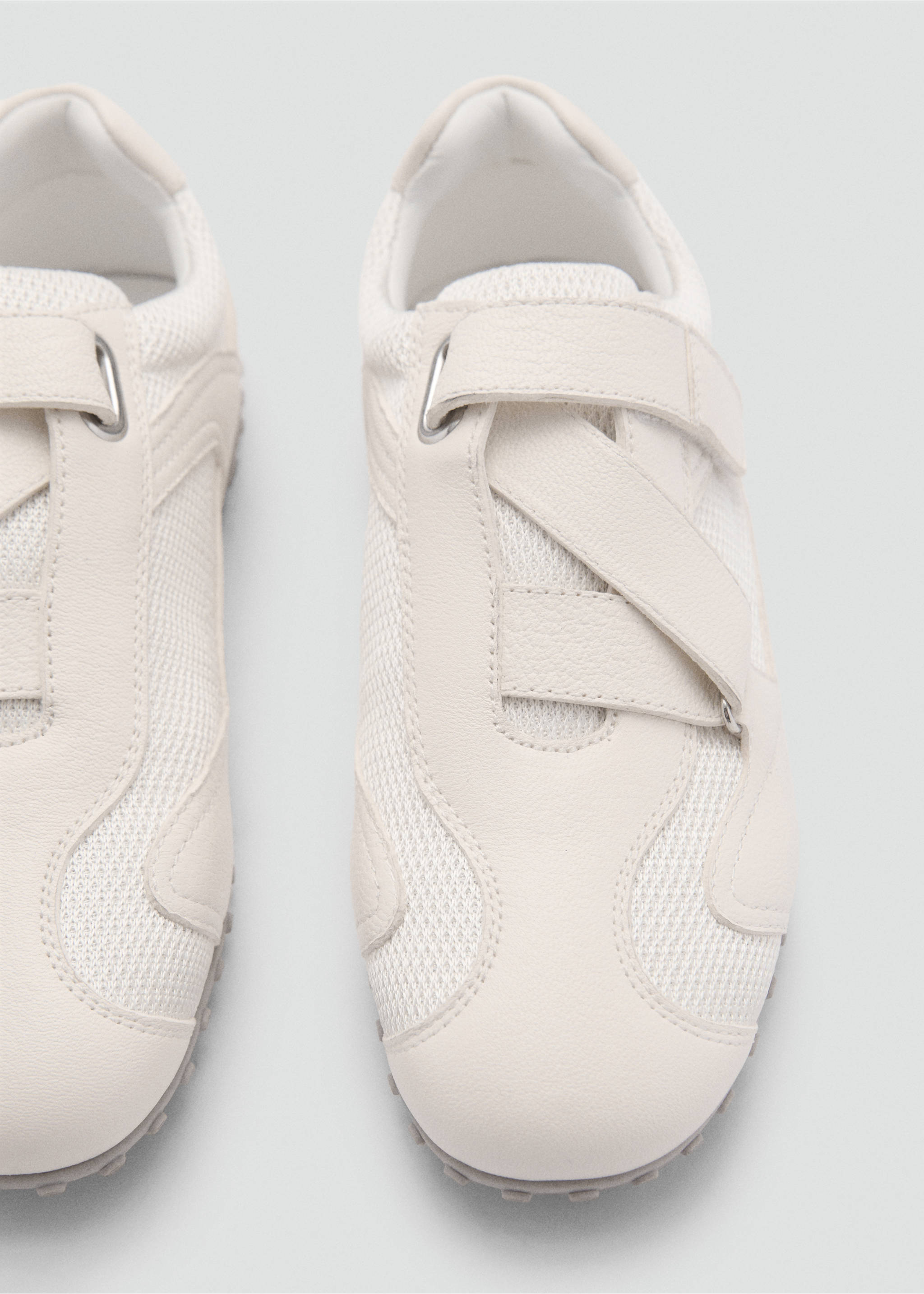 Sneakers van canvas en leer - Detail van het artikel 3, Wit. Ref: 77094788-00.