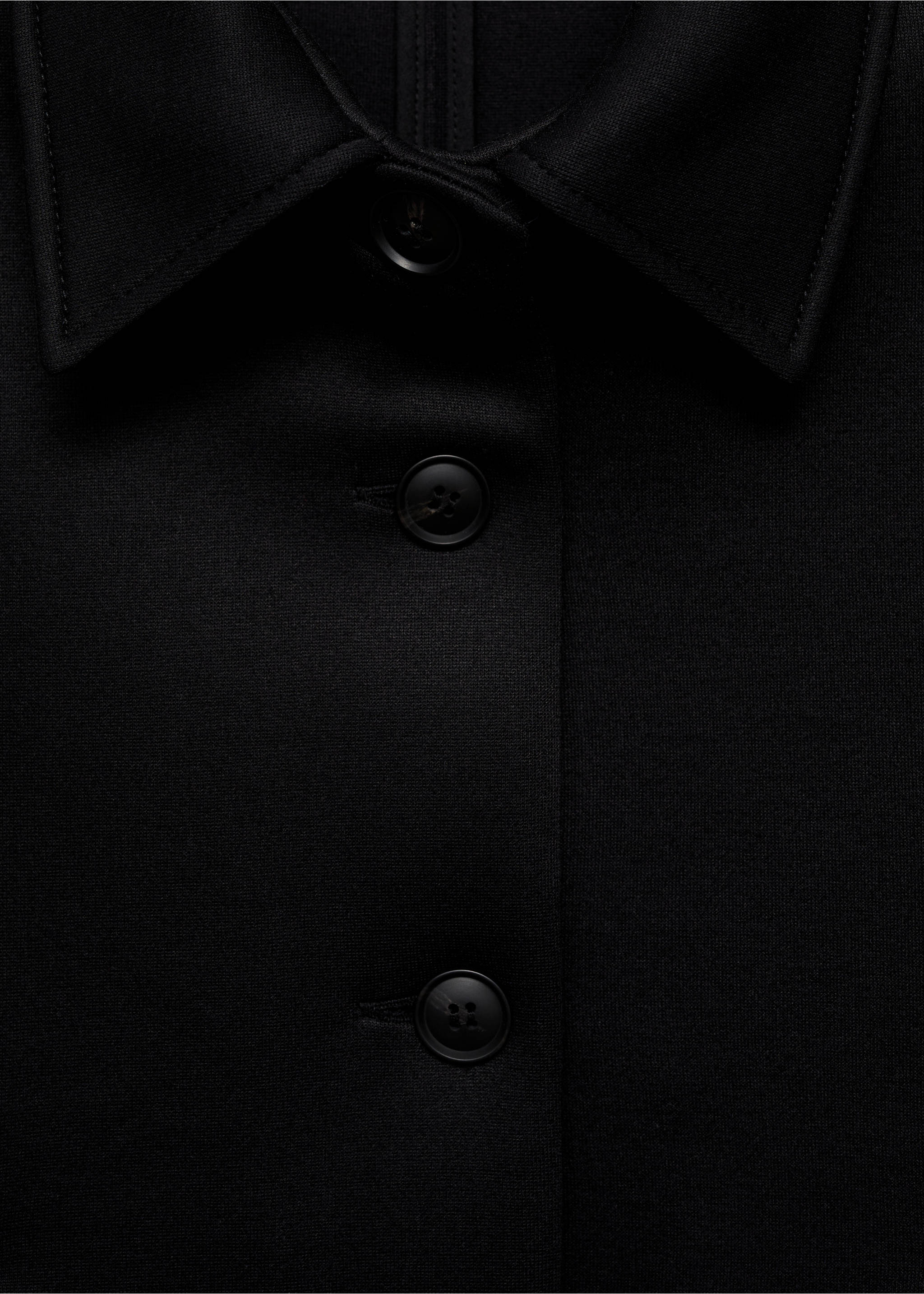 Straight-fit jacket with buttons - Details of the article 8, Black. Ref: 77094789-00.