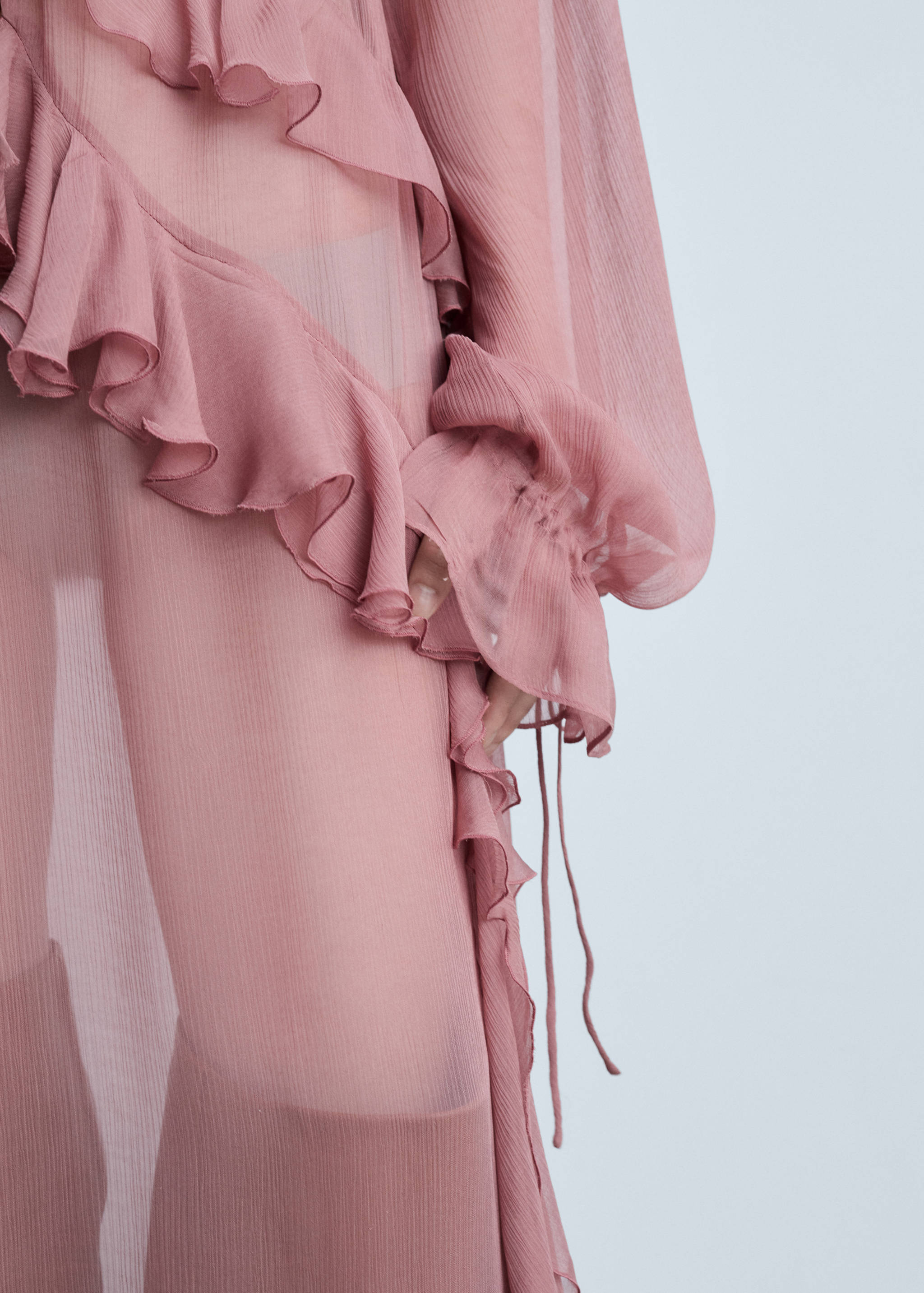 Semi-transparent ruffled chiffon dress - Details of the article 6