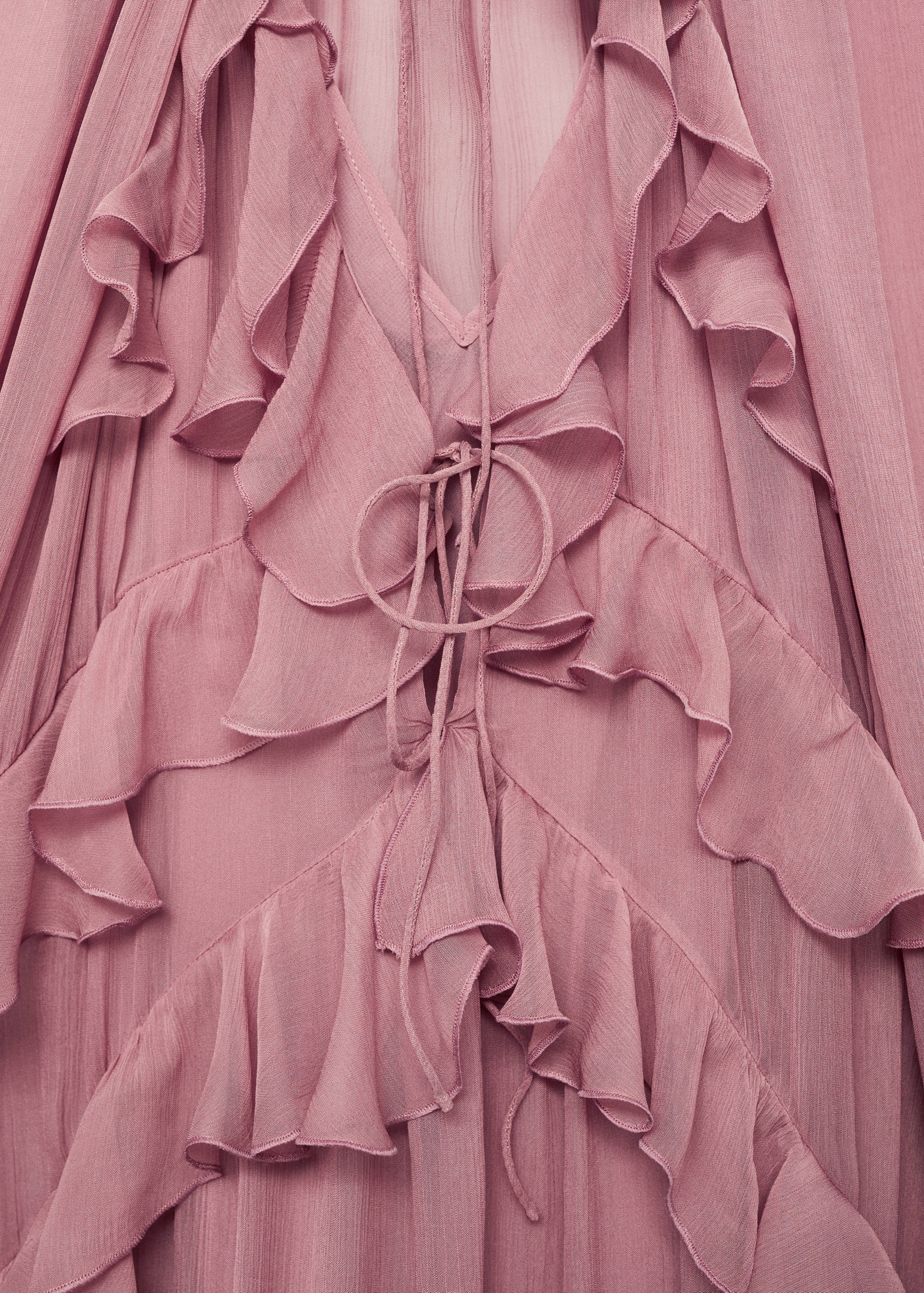 Semi-transparent ruffled chiffon dress - Details of the article 8