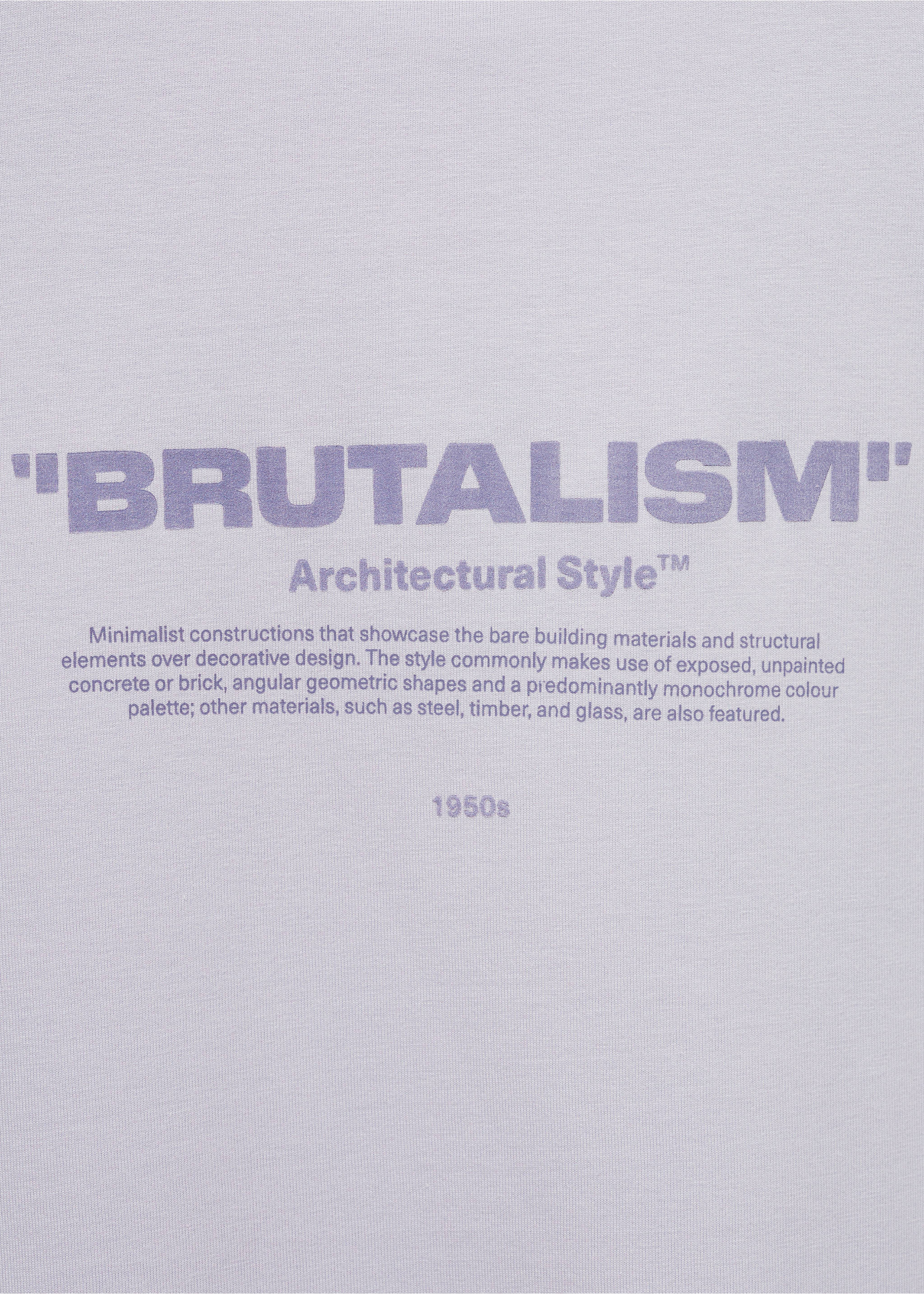 100% cotton t-shirt text - Details of the article 0, Lilac. Ref: 77095149-00.