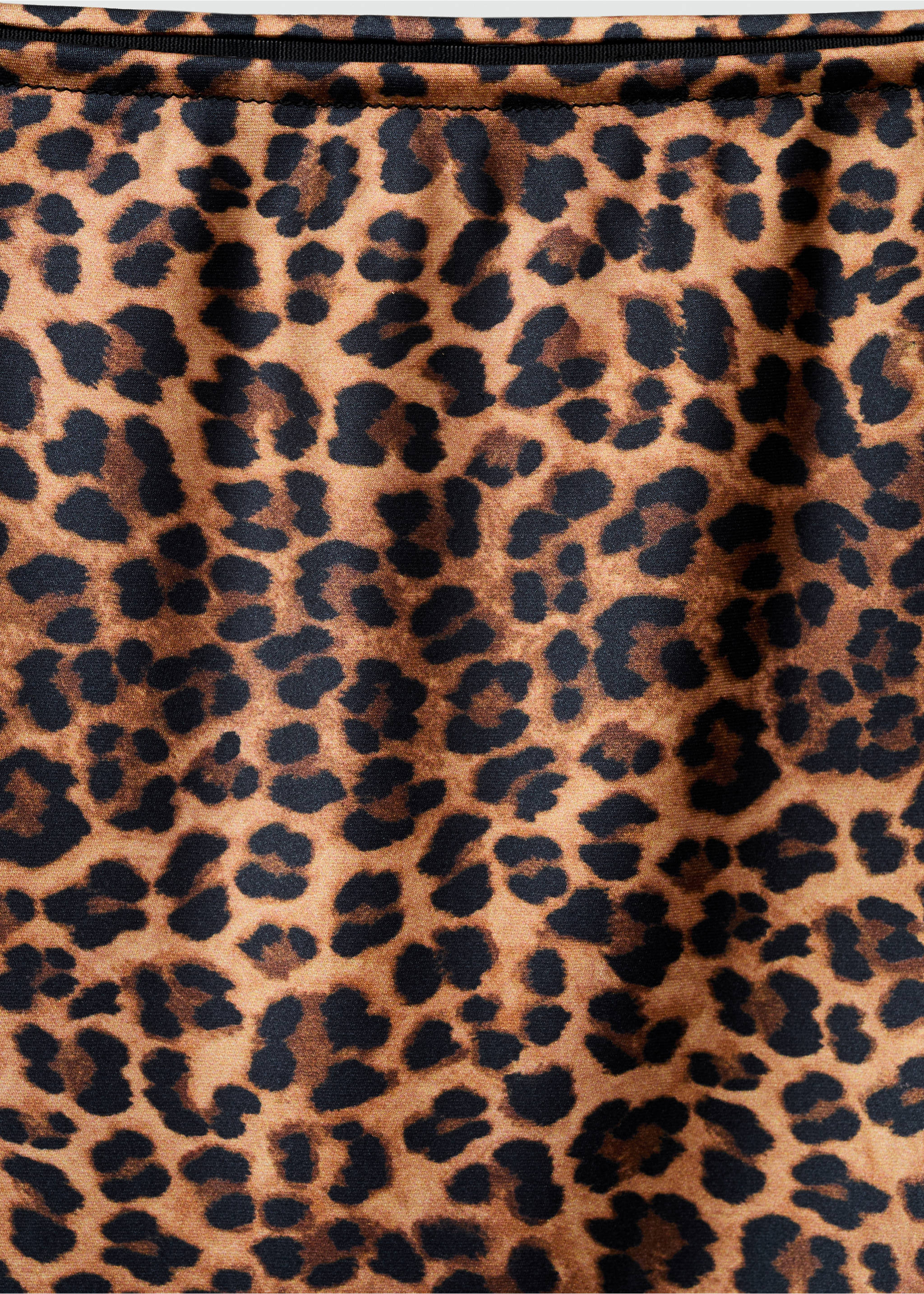 Leopard-print satin skirt - Details of the article 8, Brown. Ref: 77095153-00.