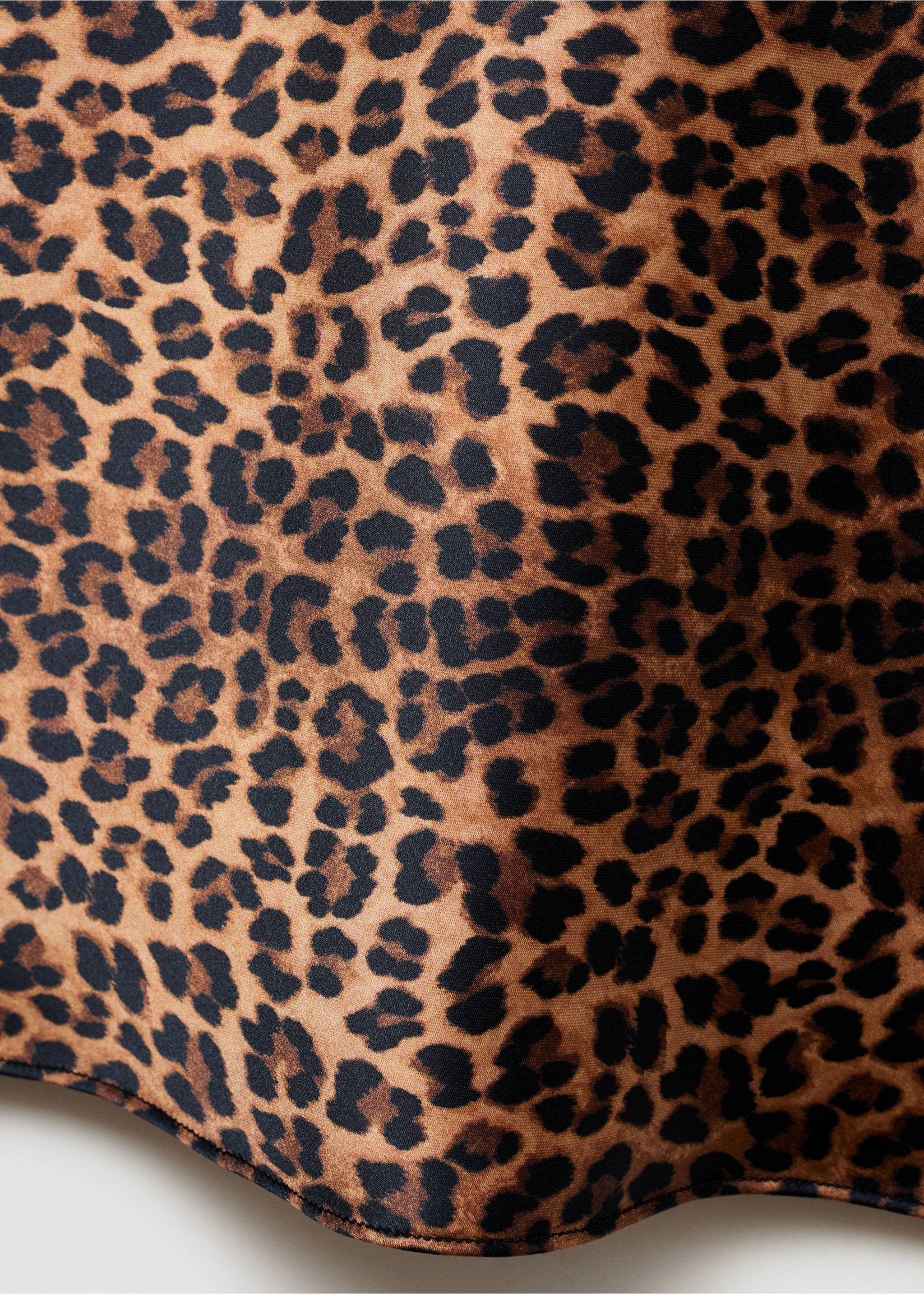 Leopard-print satin skirt - Details of the article 0, Brown. Ref: 77095153-00.