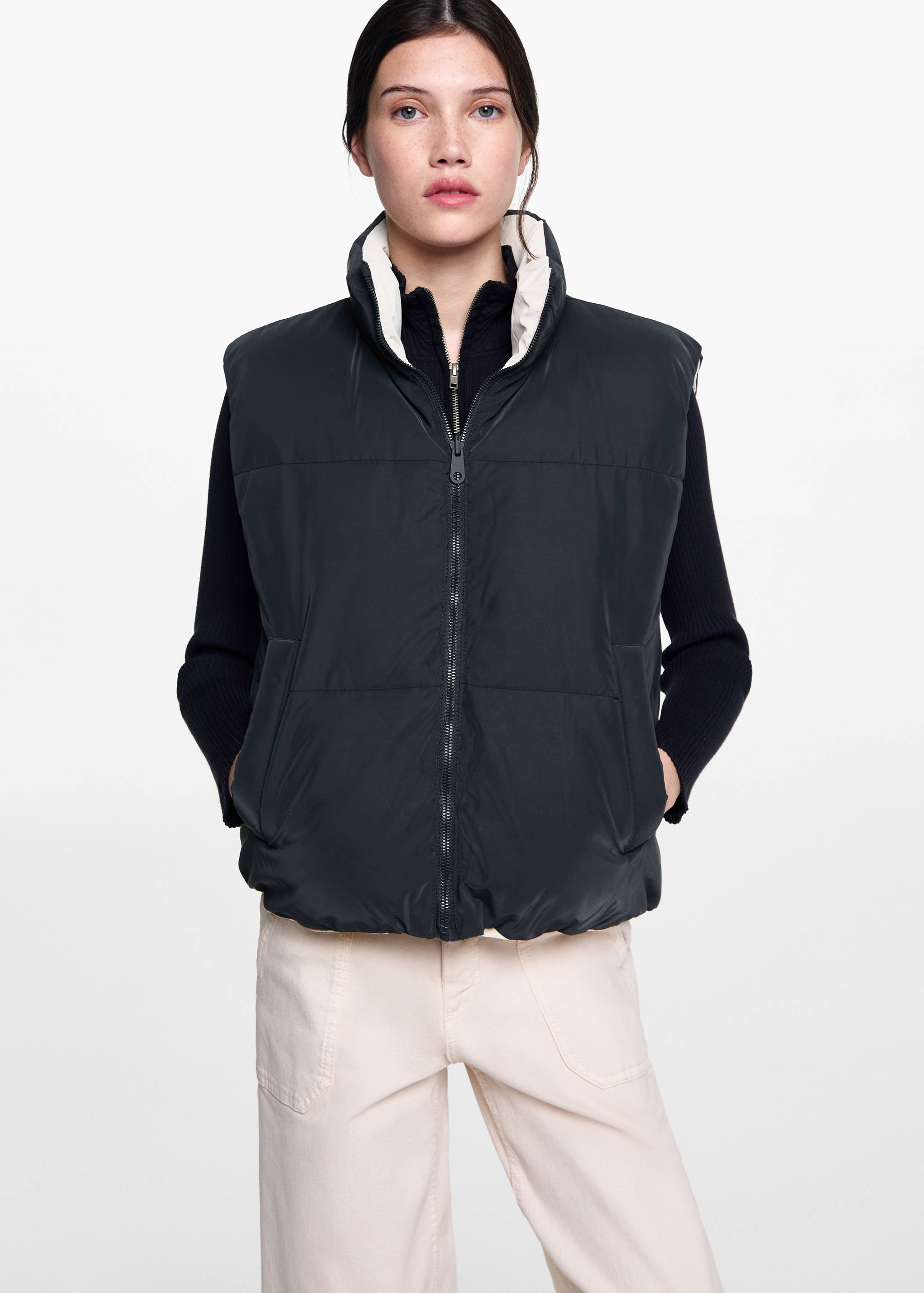 Reversible quilted gilet - Medium plane