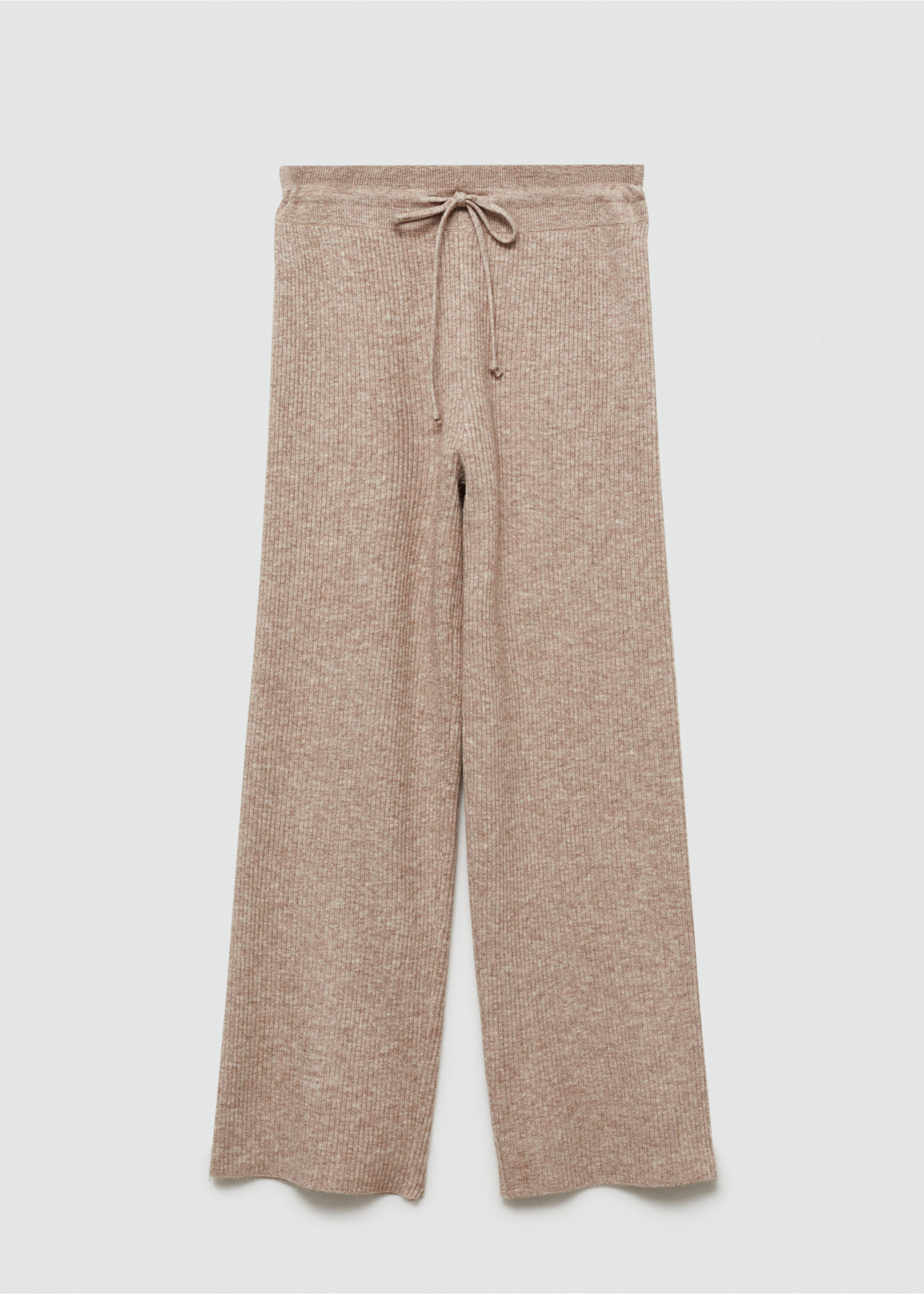 Fine rib-knit trousers - Article without model, Sand. Ref: 77095630-00.