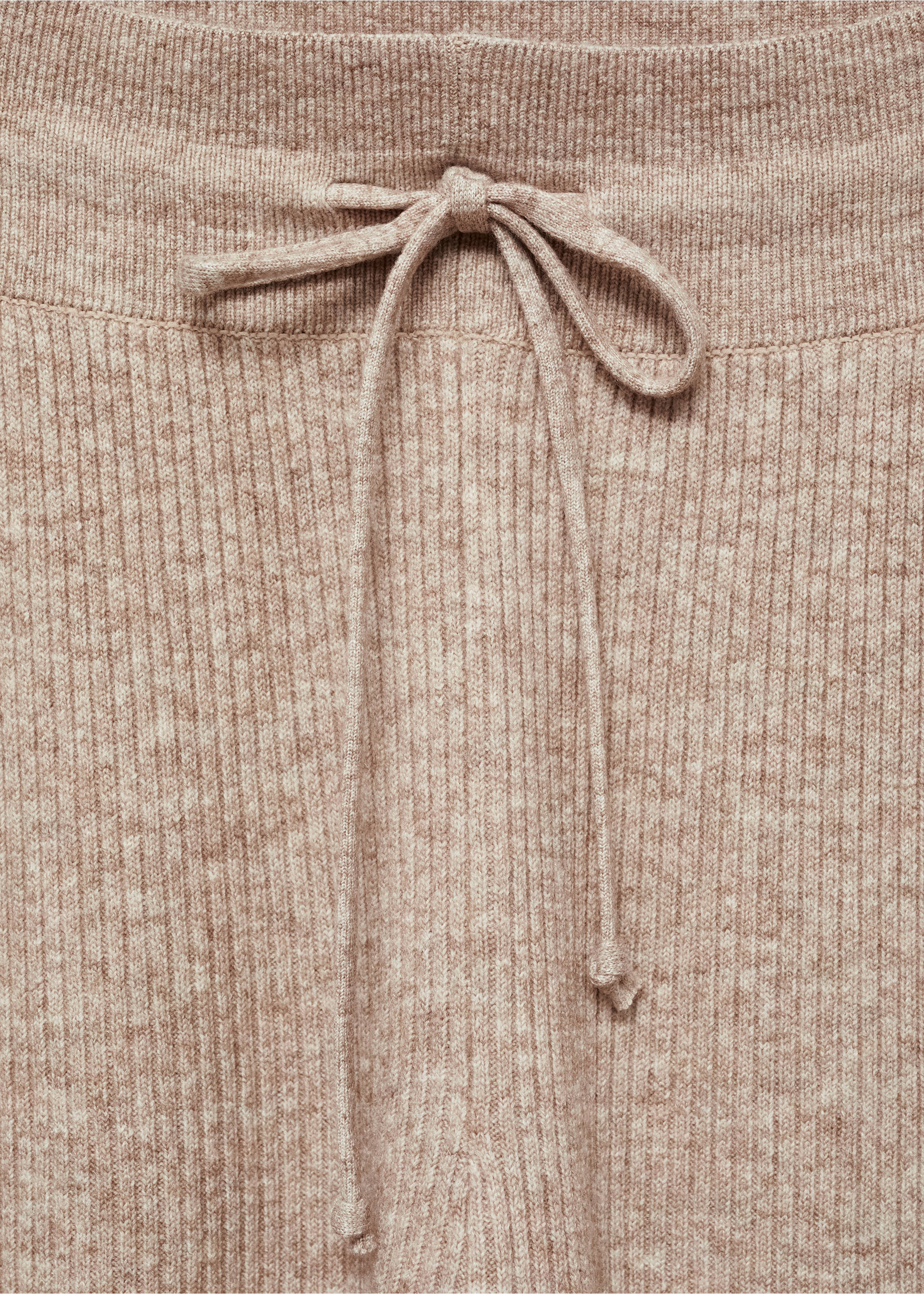 Fine rib-knit trousers - Details of the article 8, Sand. Ref: 77095630-00.