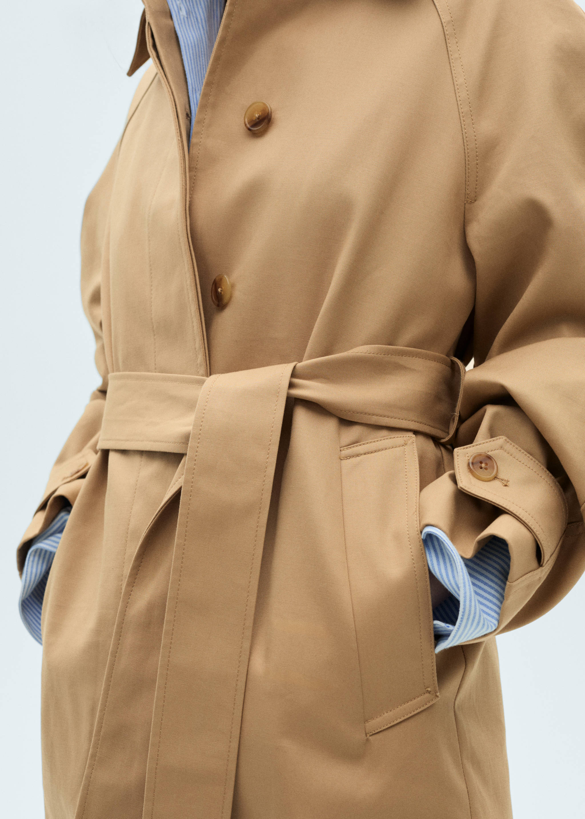 Cotton trench coat with belt - Details of the article 6