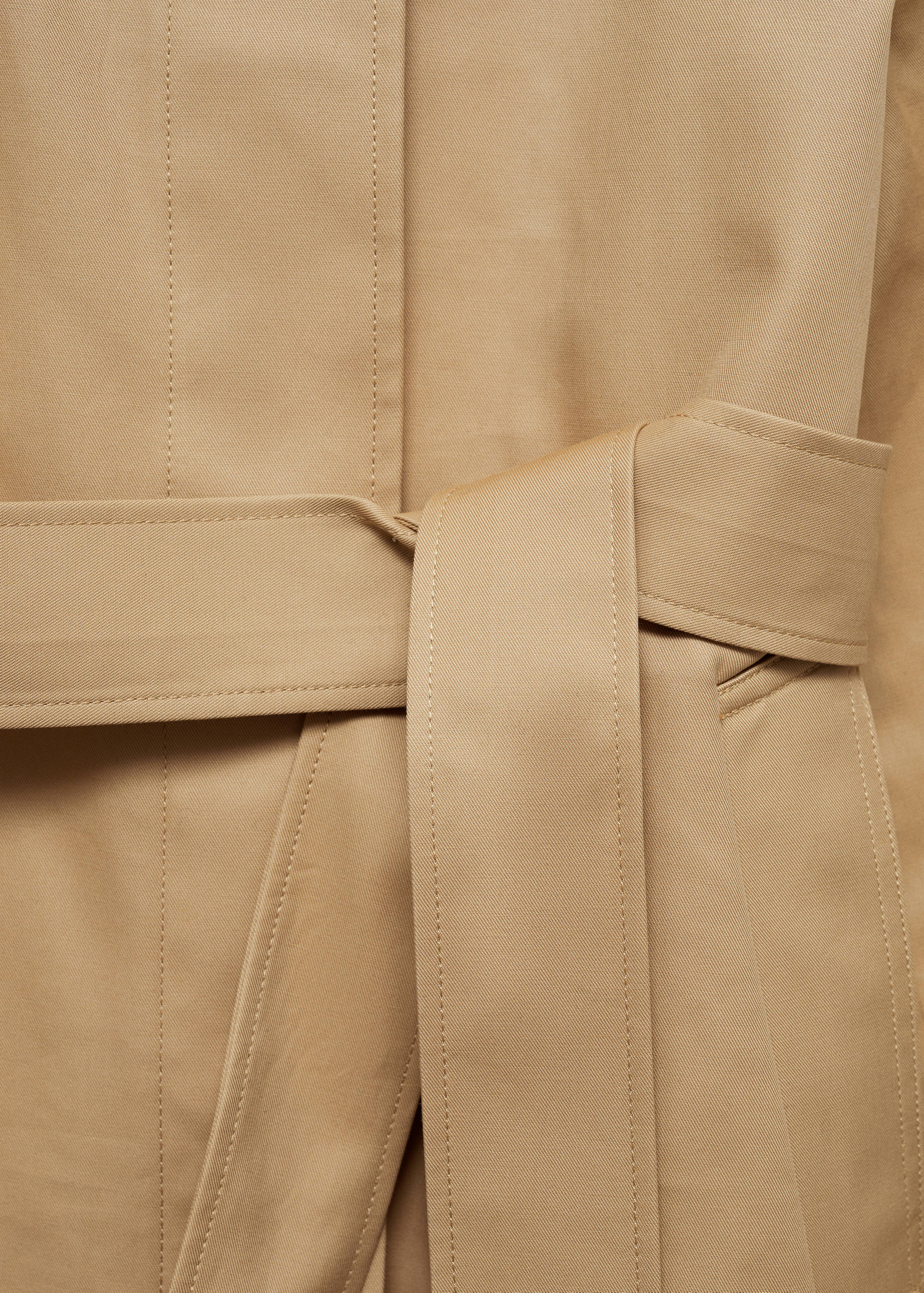 Cotton trench coat with belt - Details of the article 0
