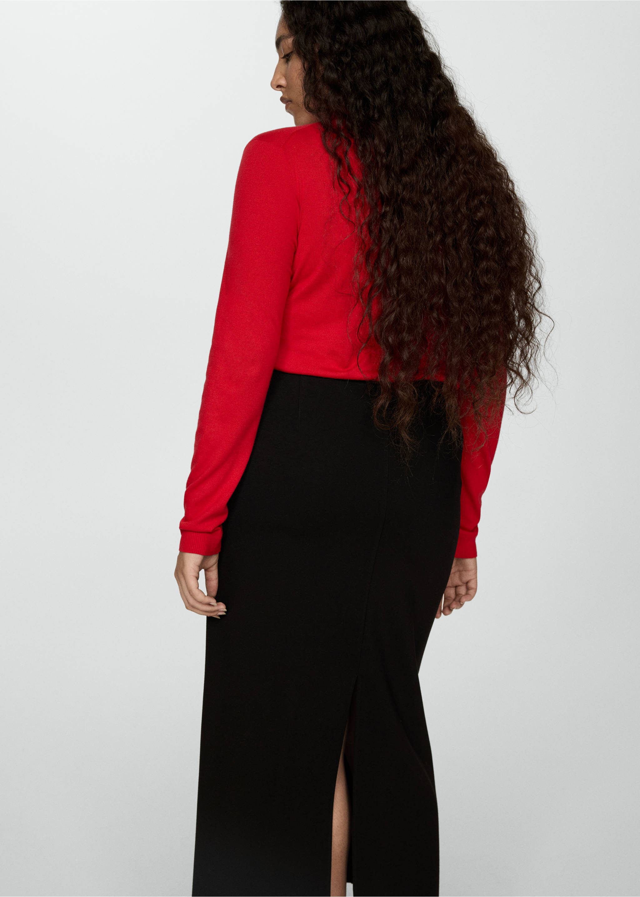 Long pencil skirt - Details of the article 4, Black. Ref: 77095635-00.