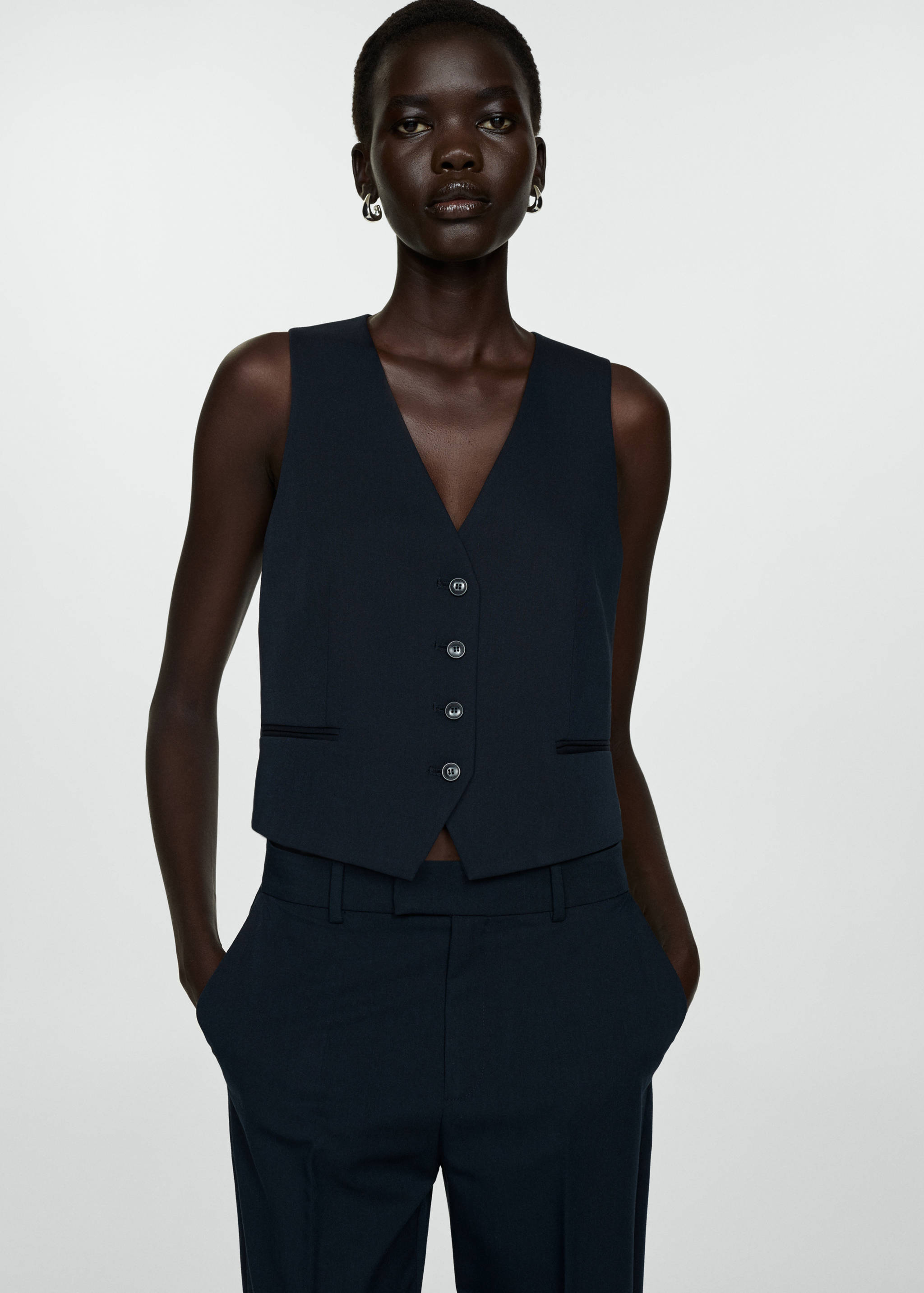 Geknöpfte Anzugweste - Mittlere Ansicht