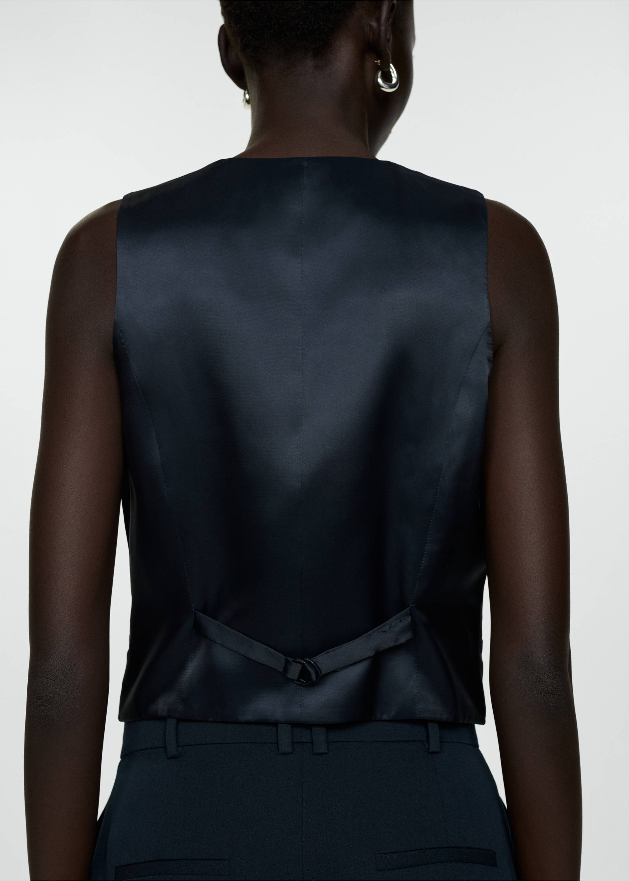 Suit vest with buttons - Reverse of the article, Dark Navy. Ref: 77095636-00.
