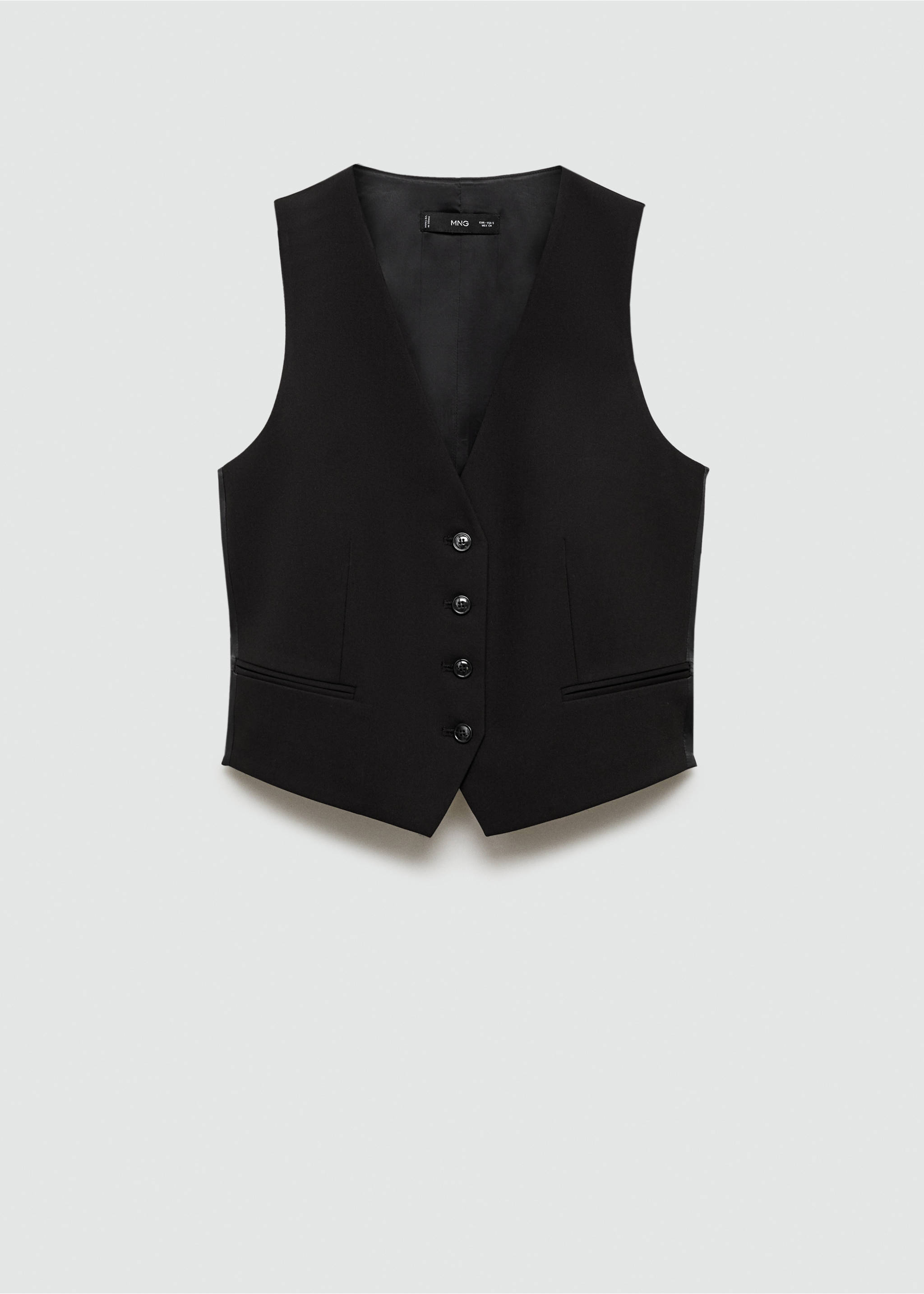 Suit vest with buttons - Article without model, Black. Ref: 77095636-00.