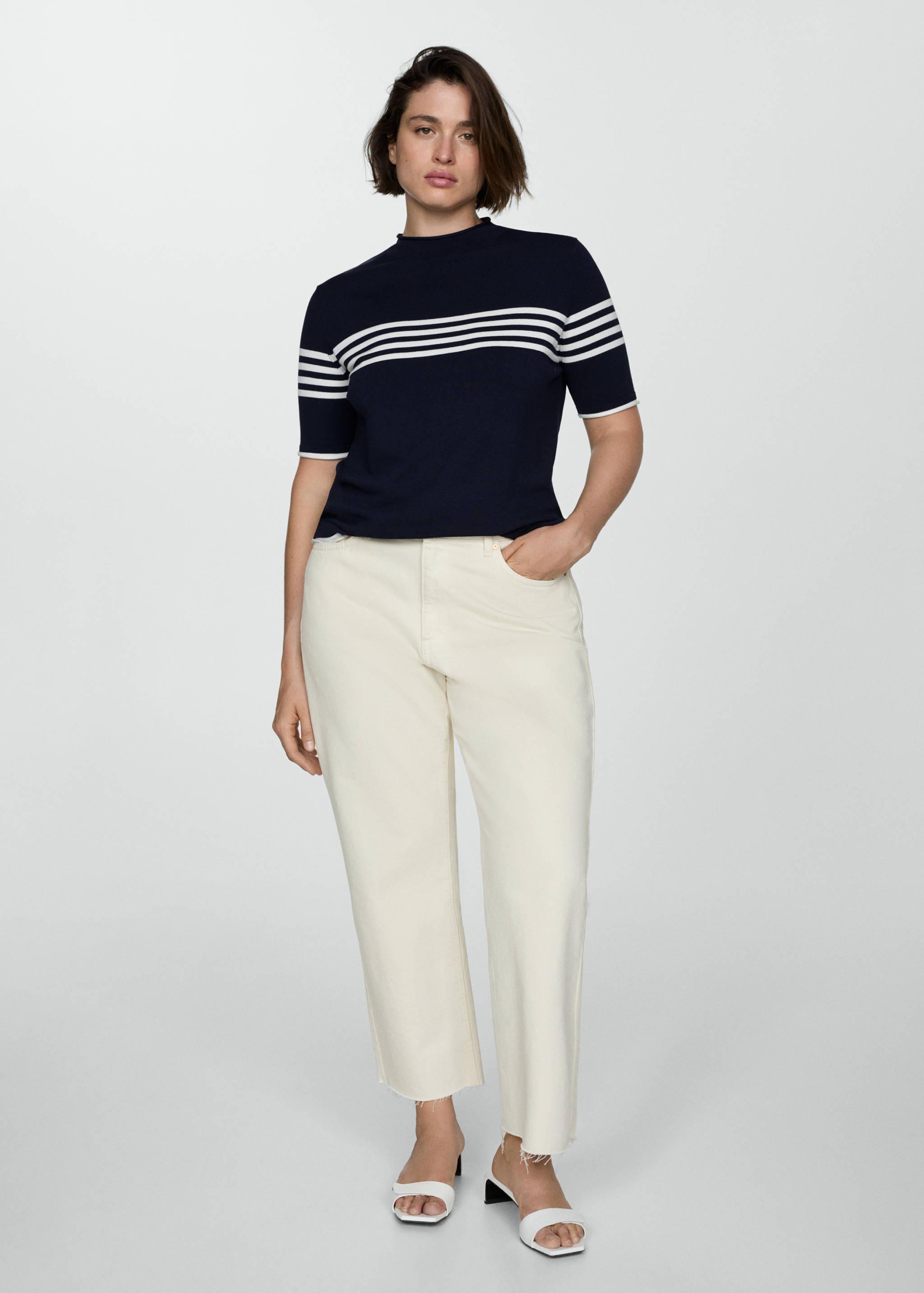 Sweter w paski z cienkiej dzianiny - Szczegóły artykułu 3