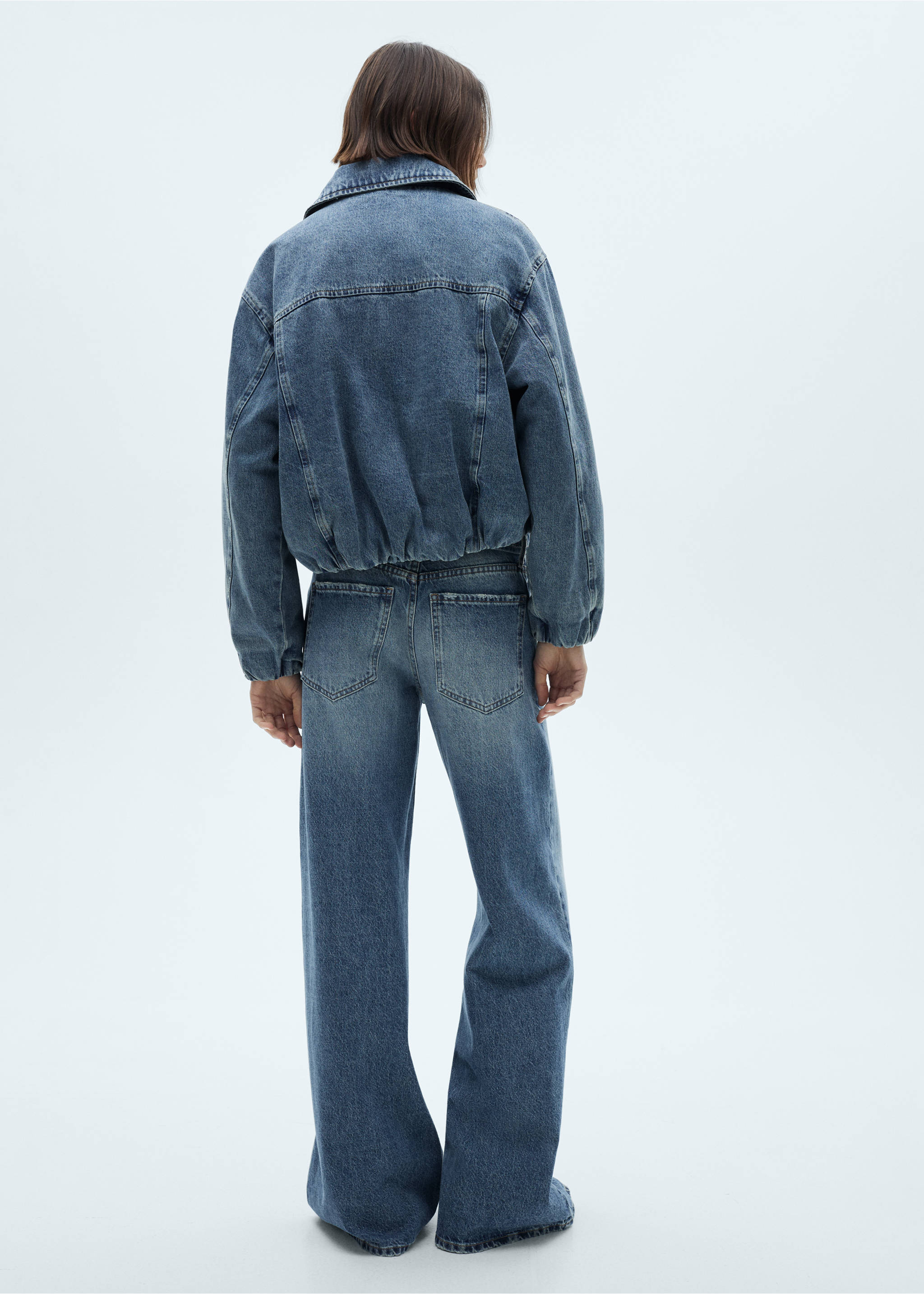 Blouson jean poches - Verso de l’article, Bleu moyen. Ref: 77095641-00.