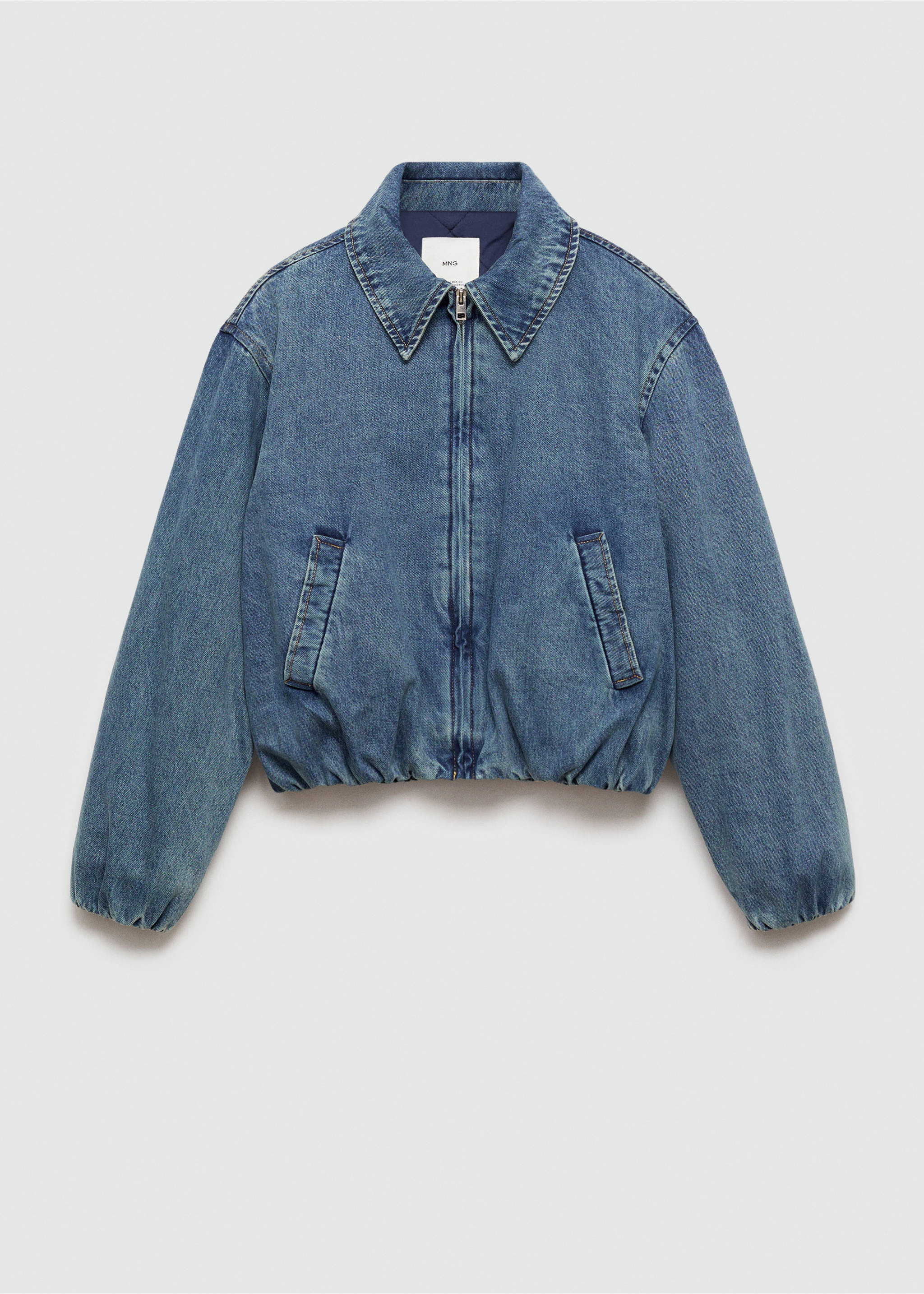 Pocketed denim jacket - Article without model, Medium Blue. Ref: 77095641-00.