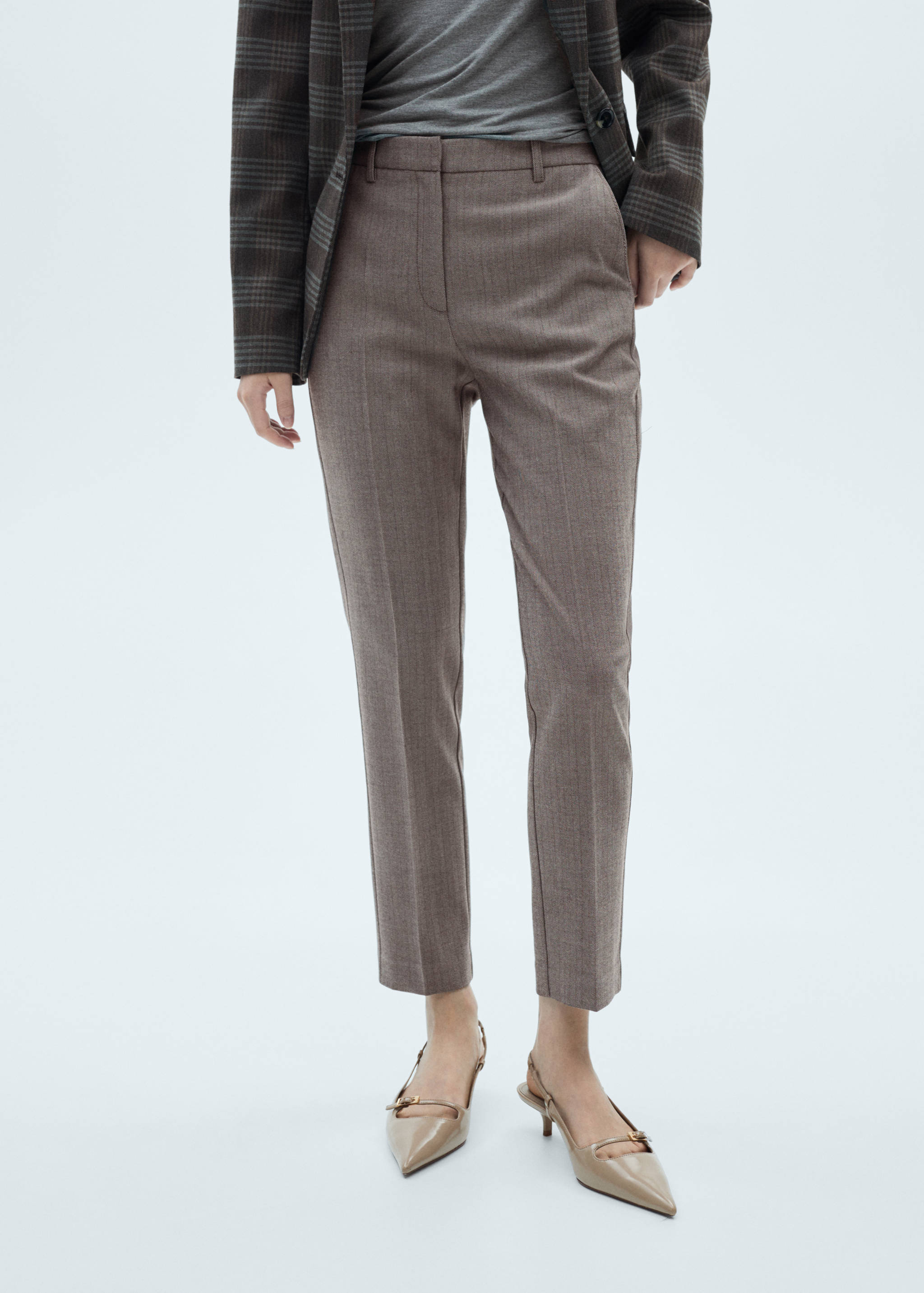 Spodnie skinny ze średnim stanem - Plan średni