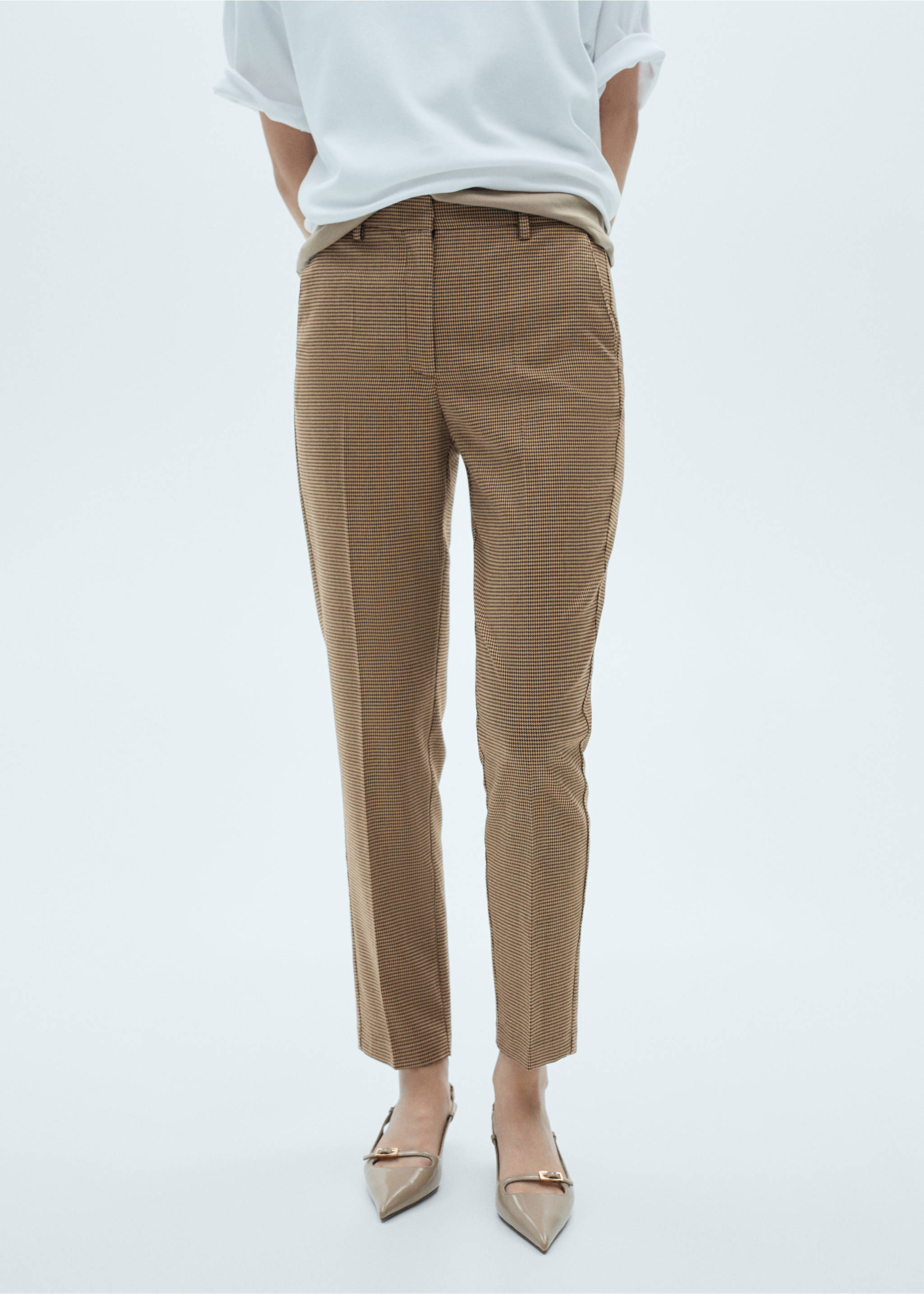 Mid-rise skinny trousers - Medium plane, Brown. Ref: 77095644-00.