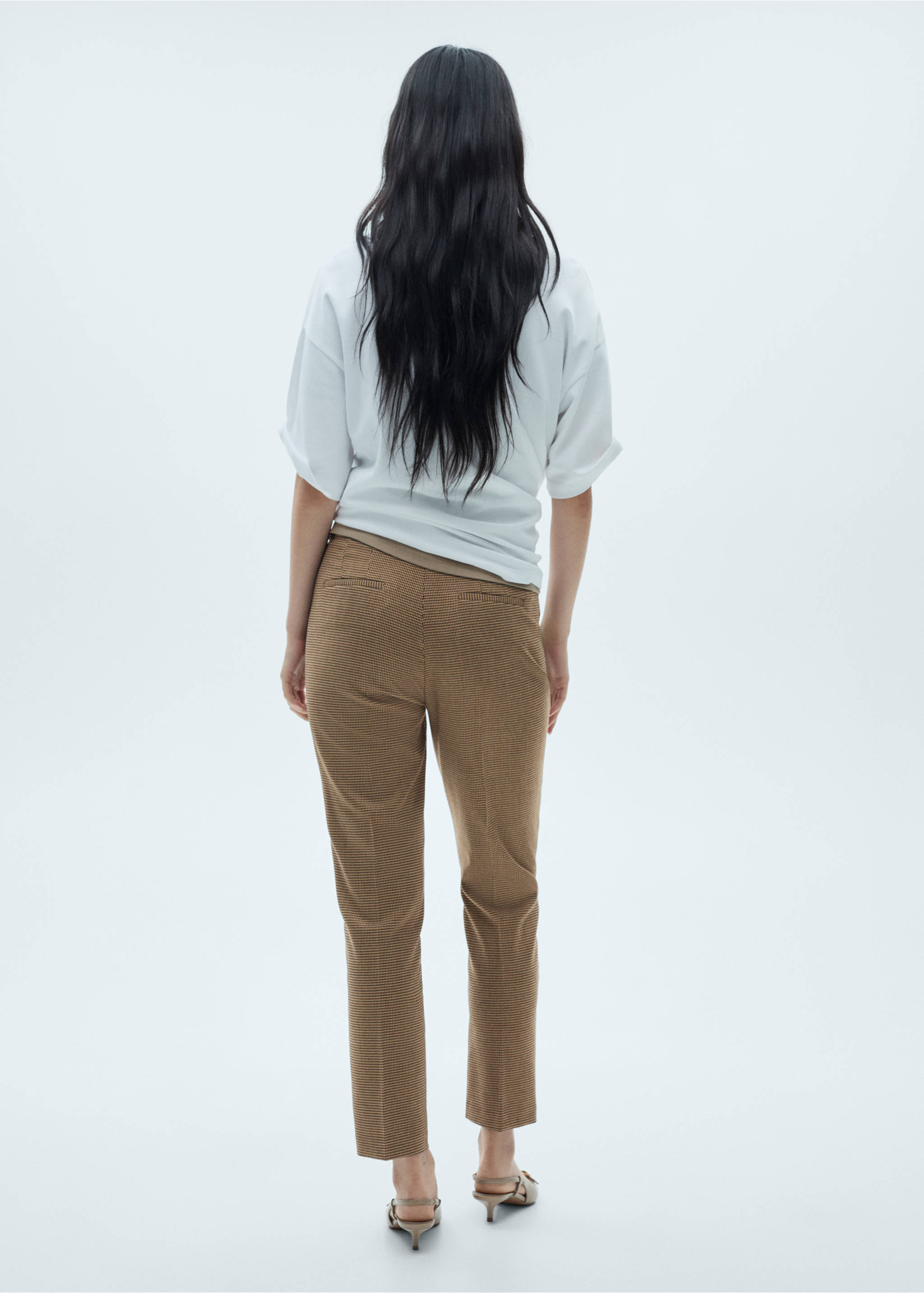 Mid-rise skinny trousers - Reverse of the article, Brown. Ref: 77095644-00.