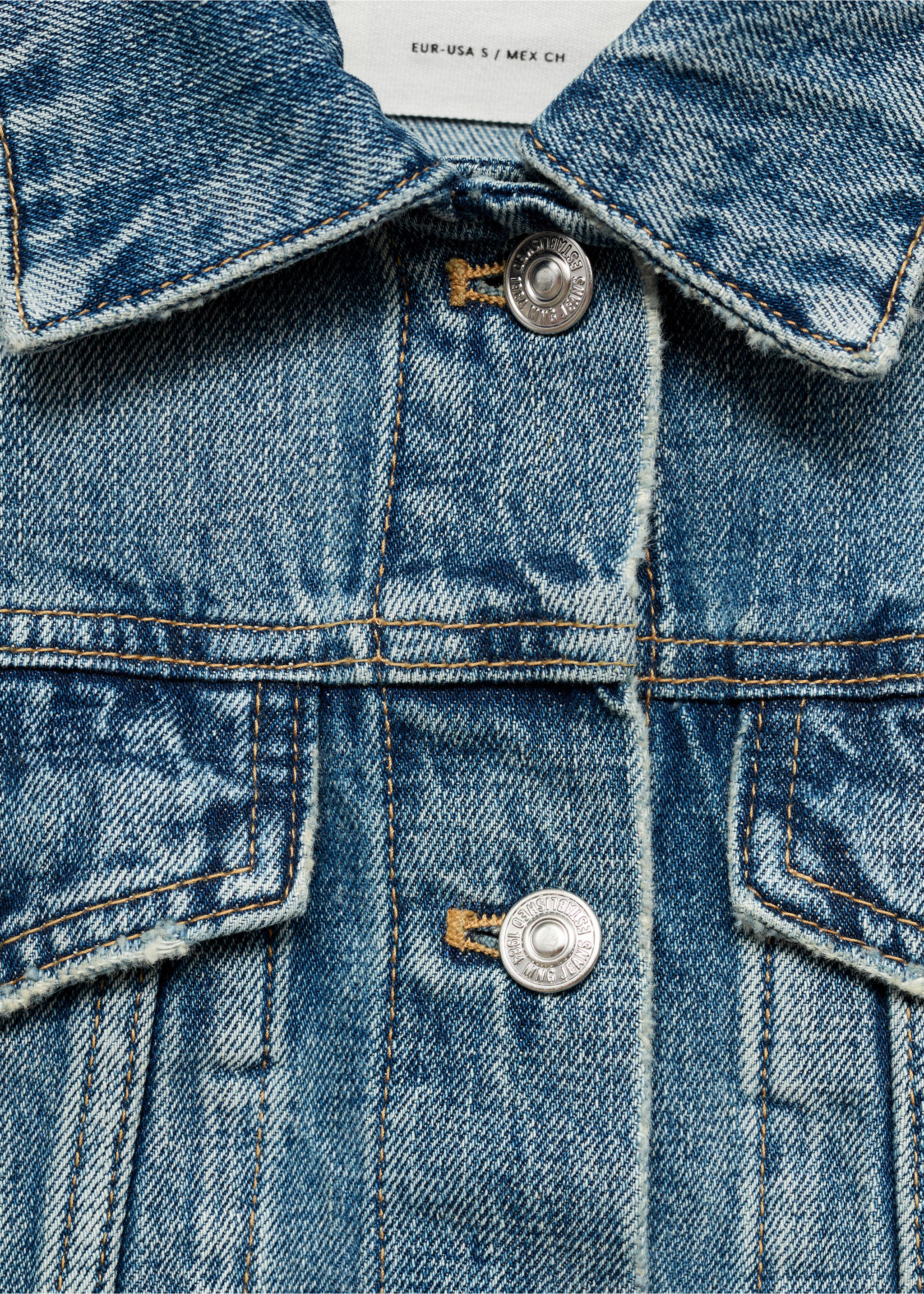 Blouson jean poches - Détail de l'article 0, Bleu moyen. Ref: 77095646-00.