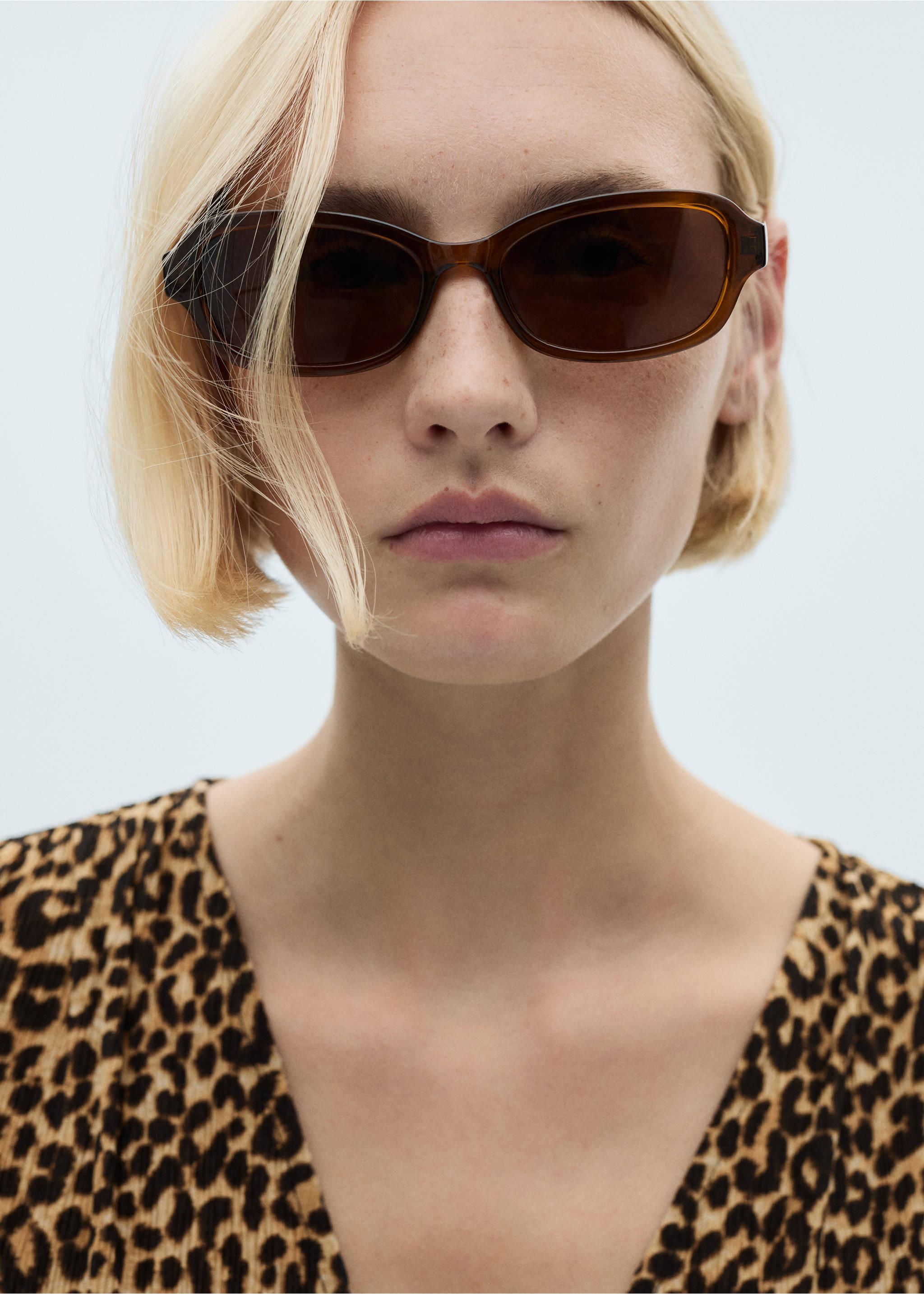 Leopard-print long dress - Details of the article 1, Brown. Ref: 77095648-00.