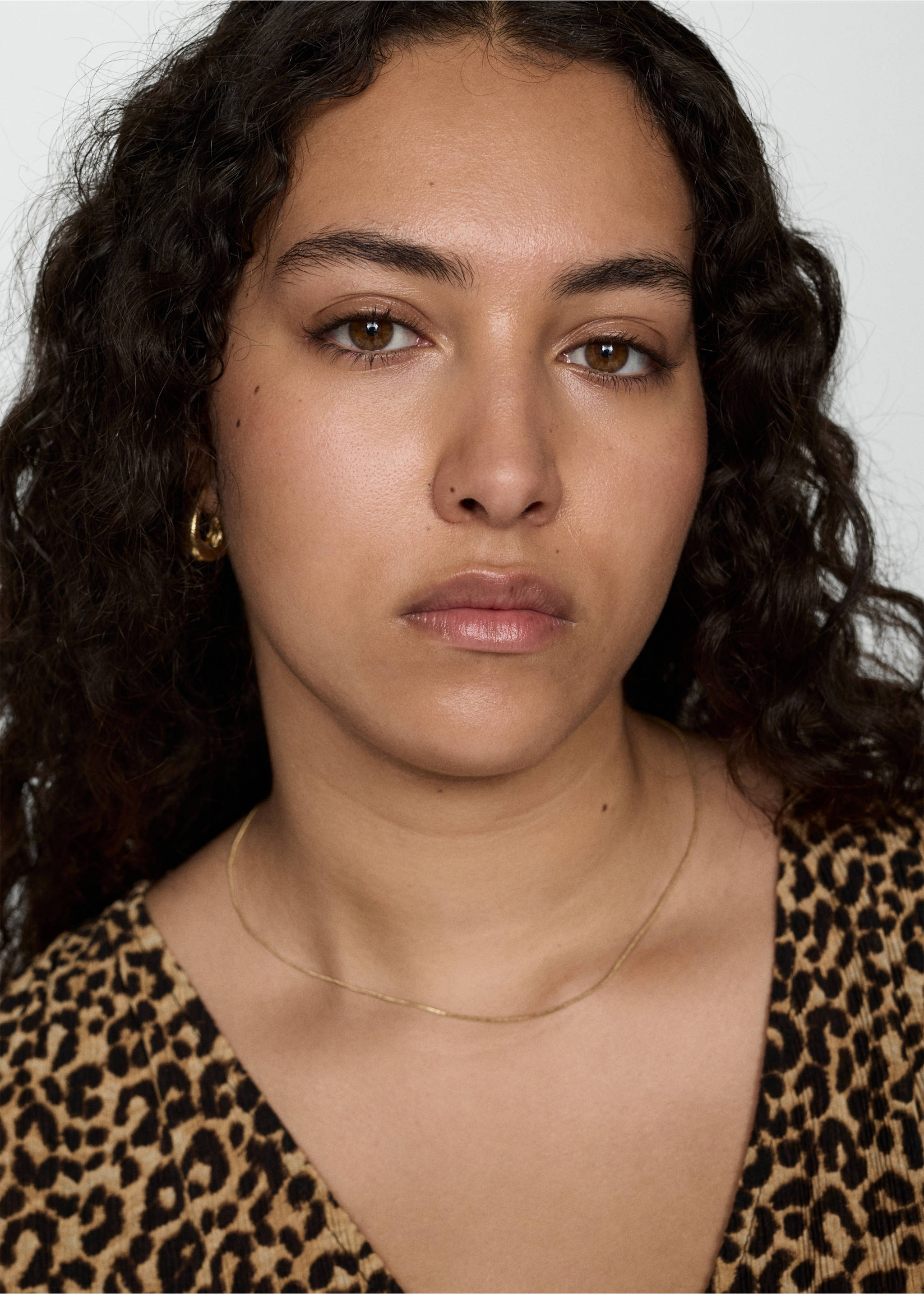 Leopard-print long dress - Details of the article 4, Brown. Ref: 77095648-00.