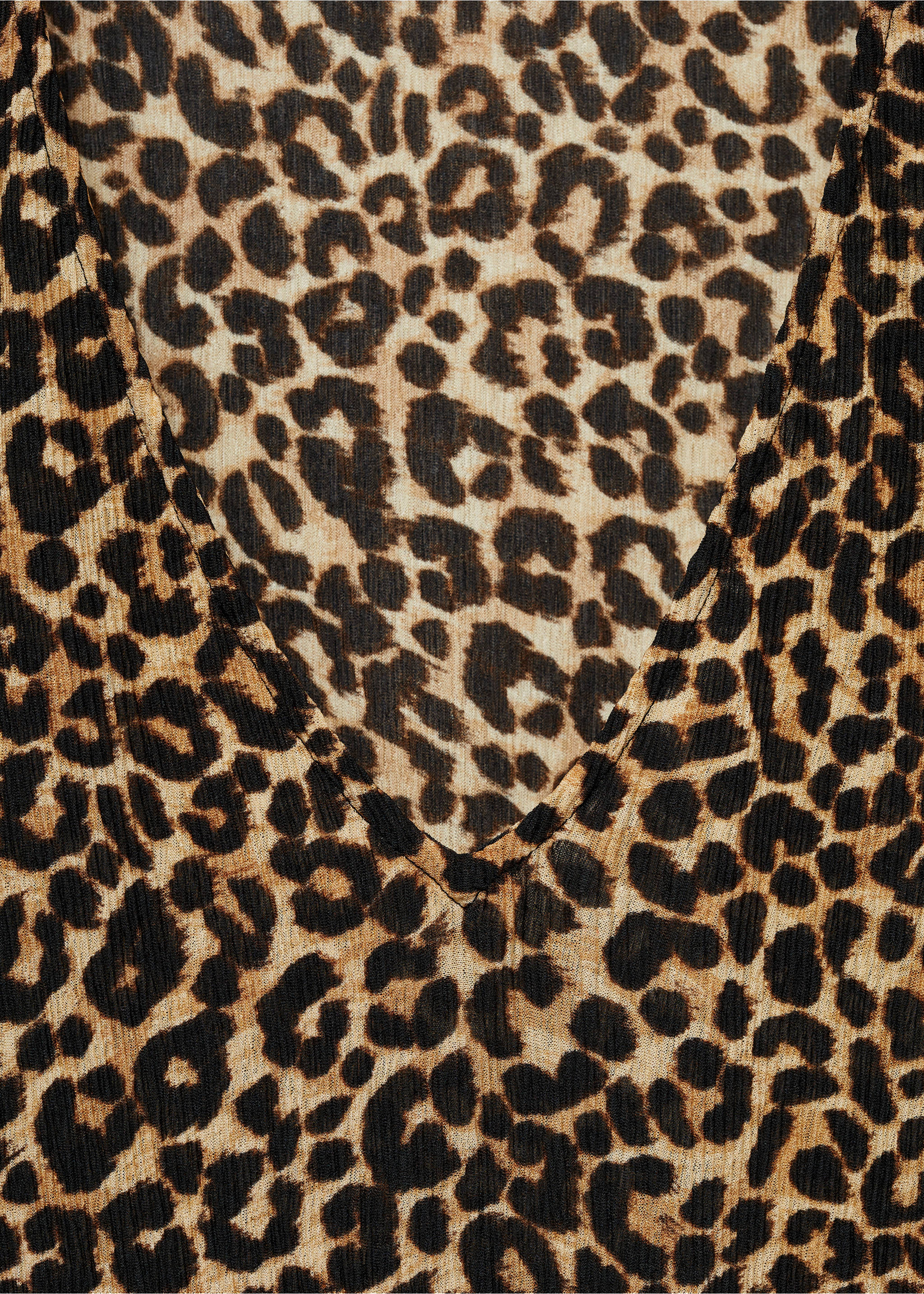Animal-print blouse - Details of the article 8, Brown. Ref: 77095654-00.