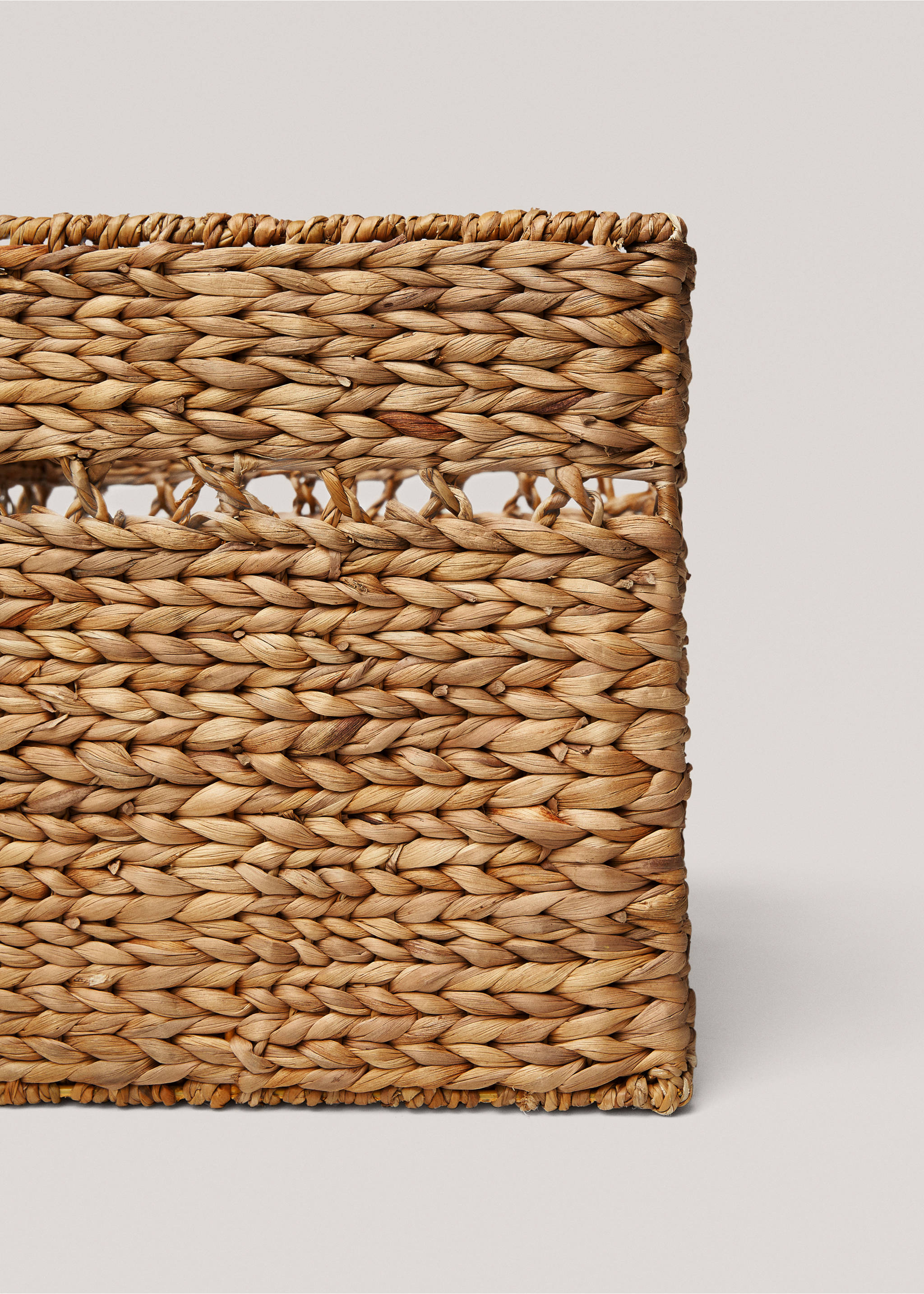 Square basket 32x32cm - Details of the article 2, Brown. Ref: 77095656-00.
