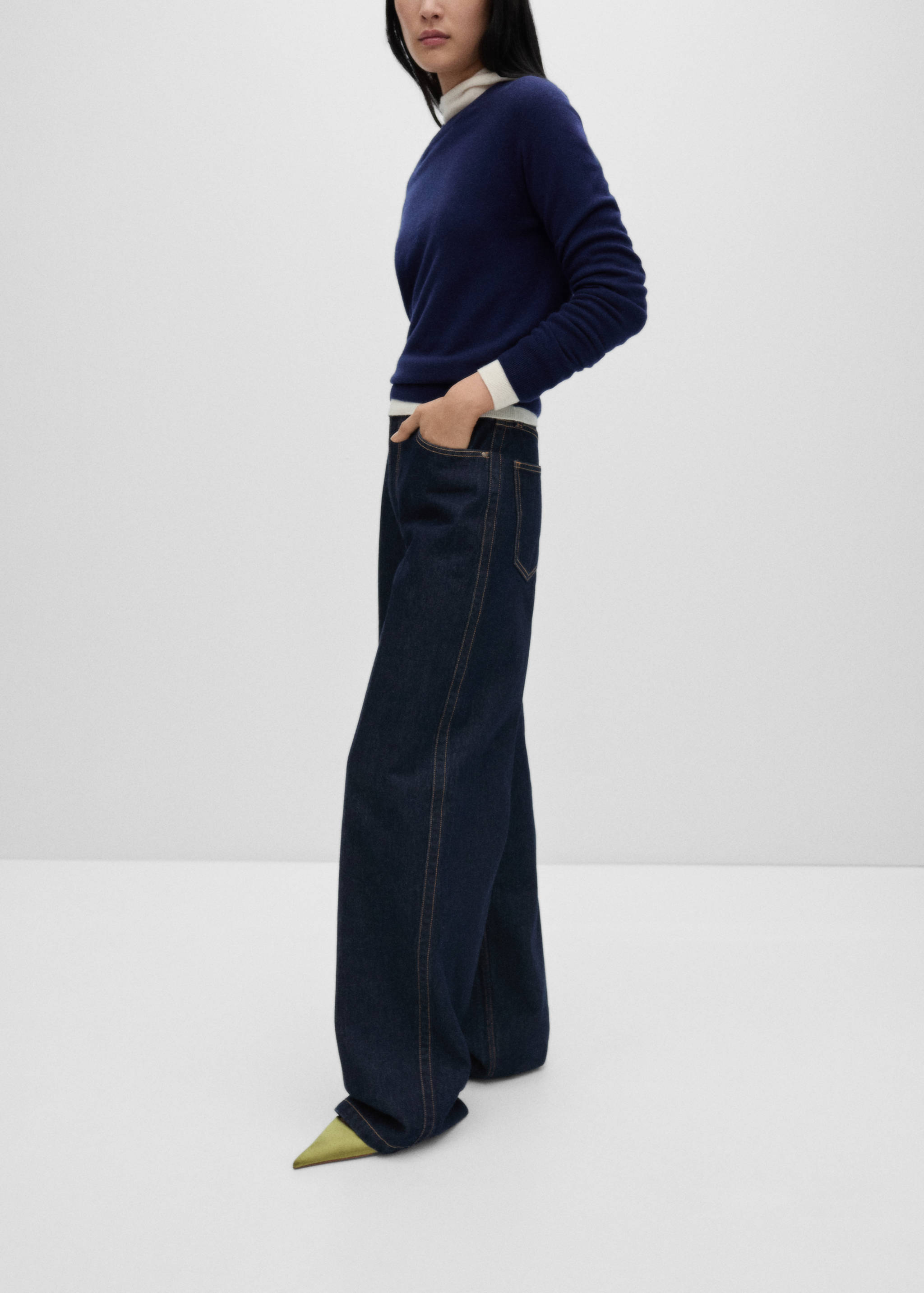 Wide leg rinse-wash jeans - Details of the article 6