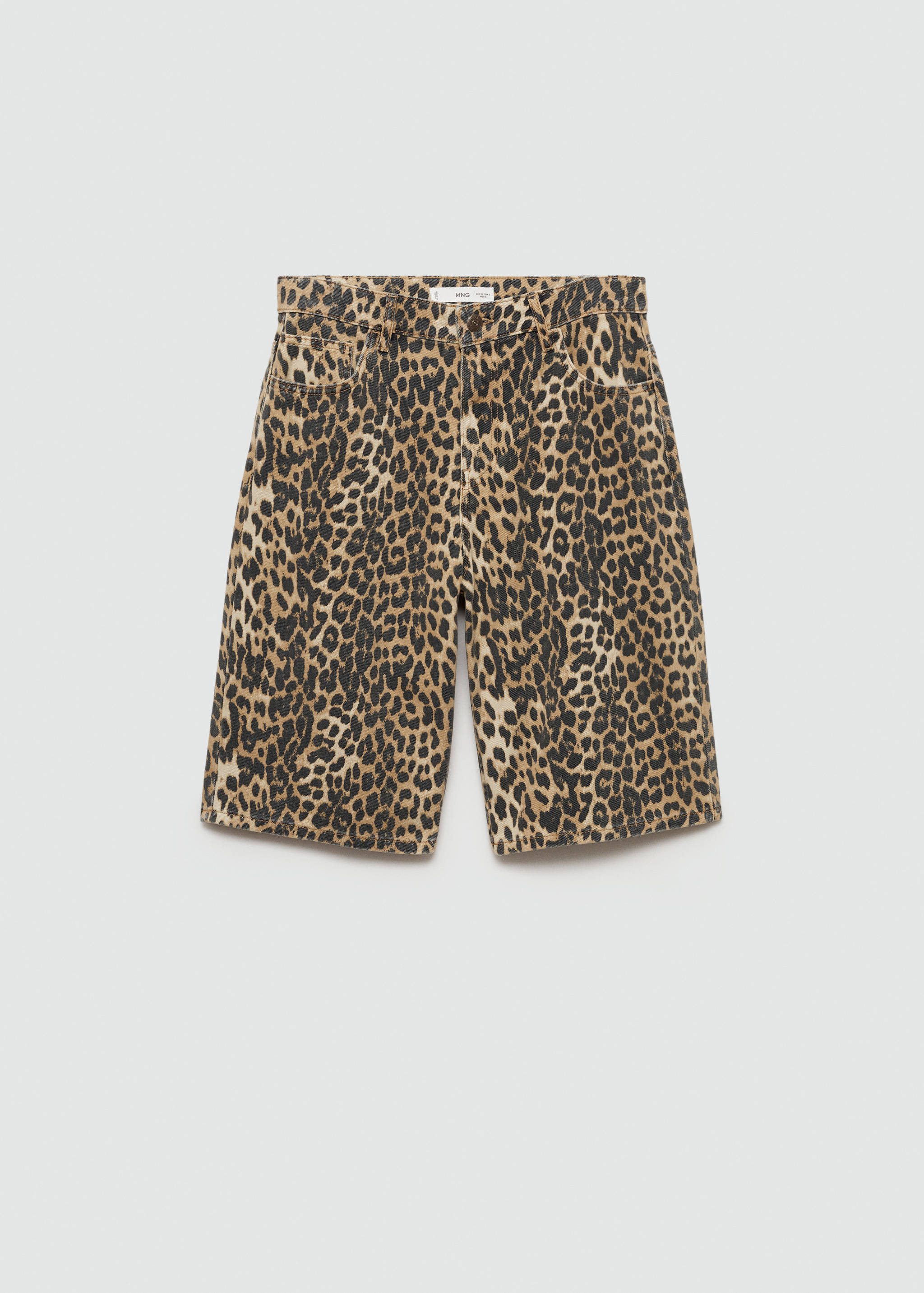 High-waist leopard-print bermuda shorts - Article without model