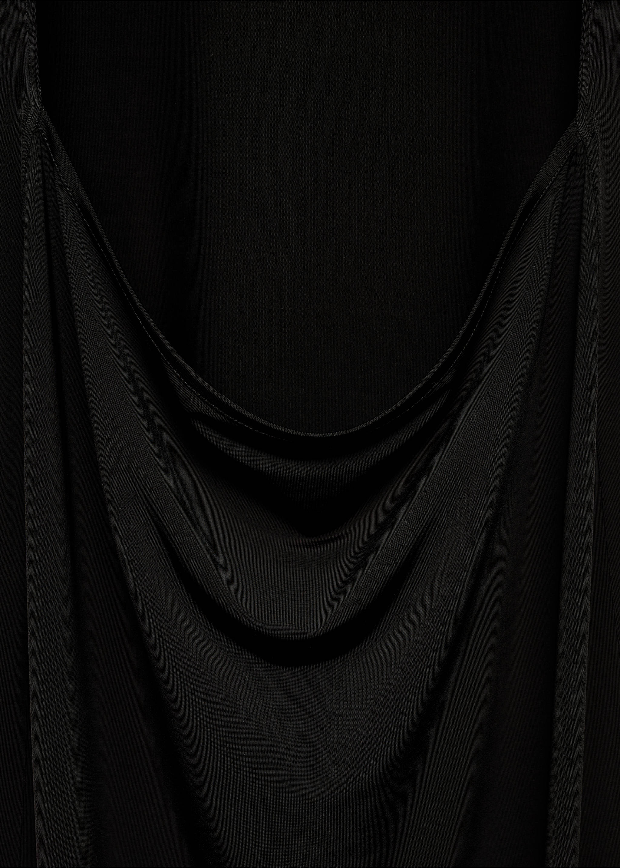 Long dress with open back - Details of the article 8, Black. Ref: 77095670-00.