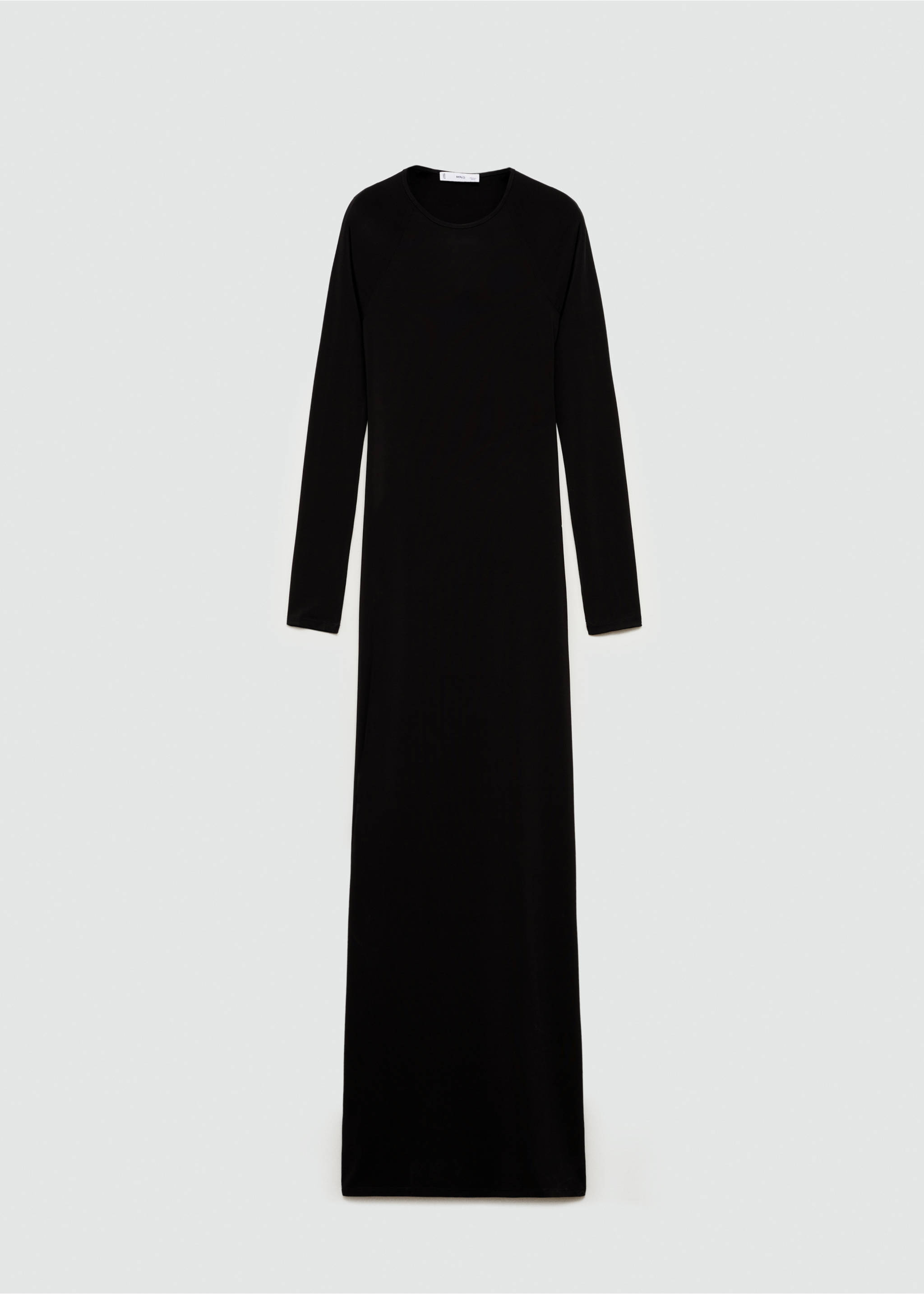 Long dress with open back - Article without model, Black. Ref: 77095670-00.