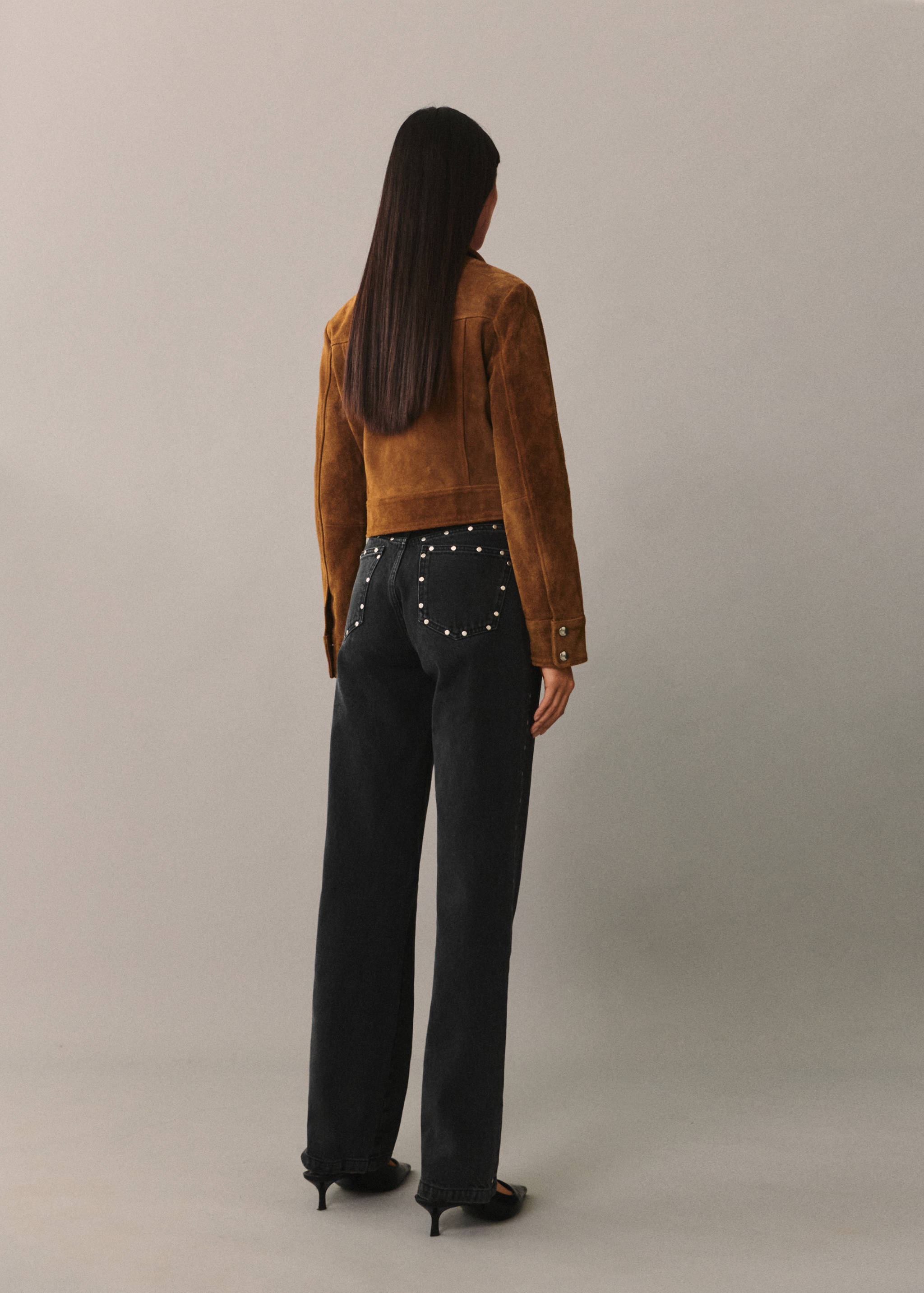 Straight-fit jeans with studs - Reverse of the article