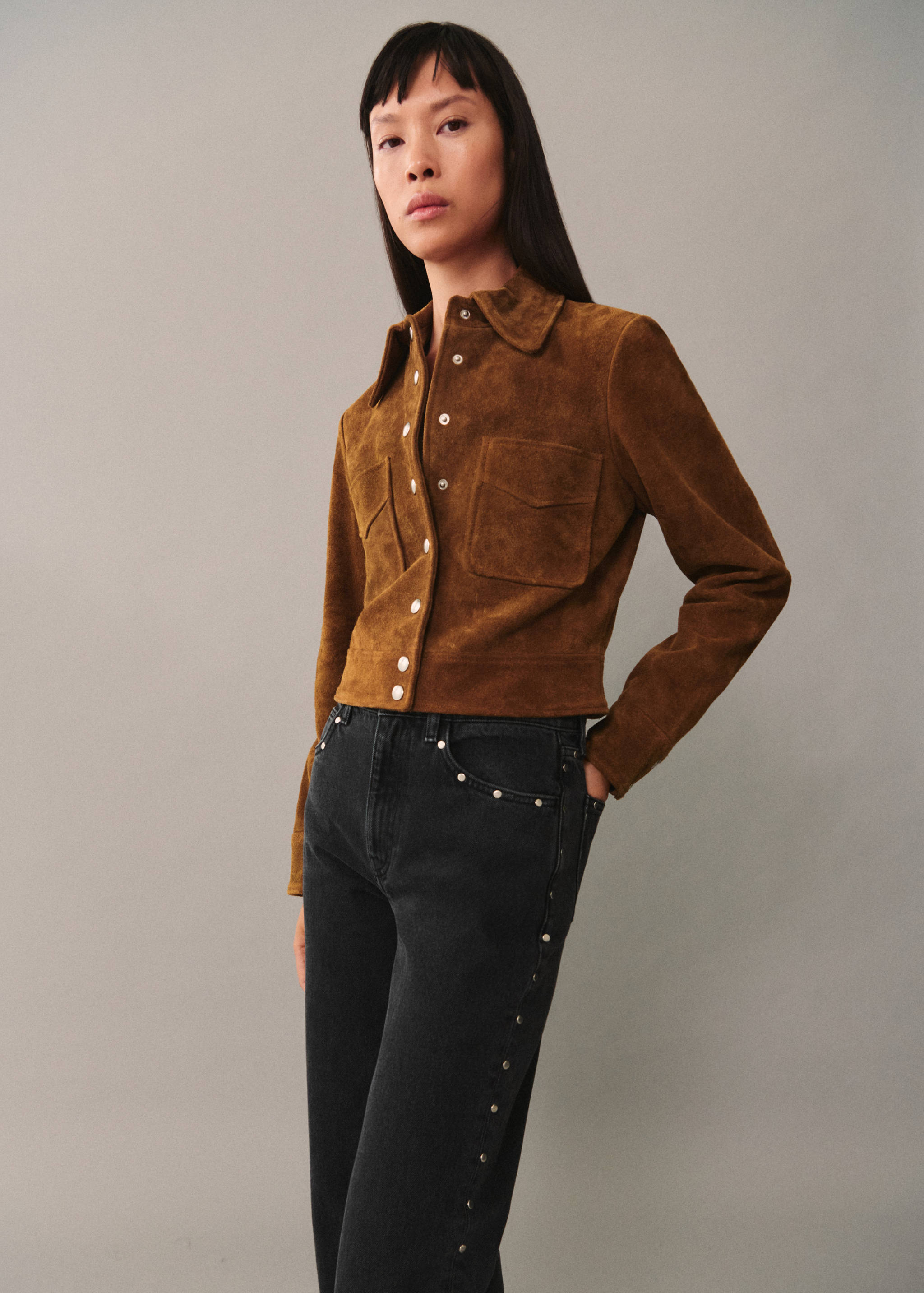 Straight-fit jeans with studs - Details of the article 1