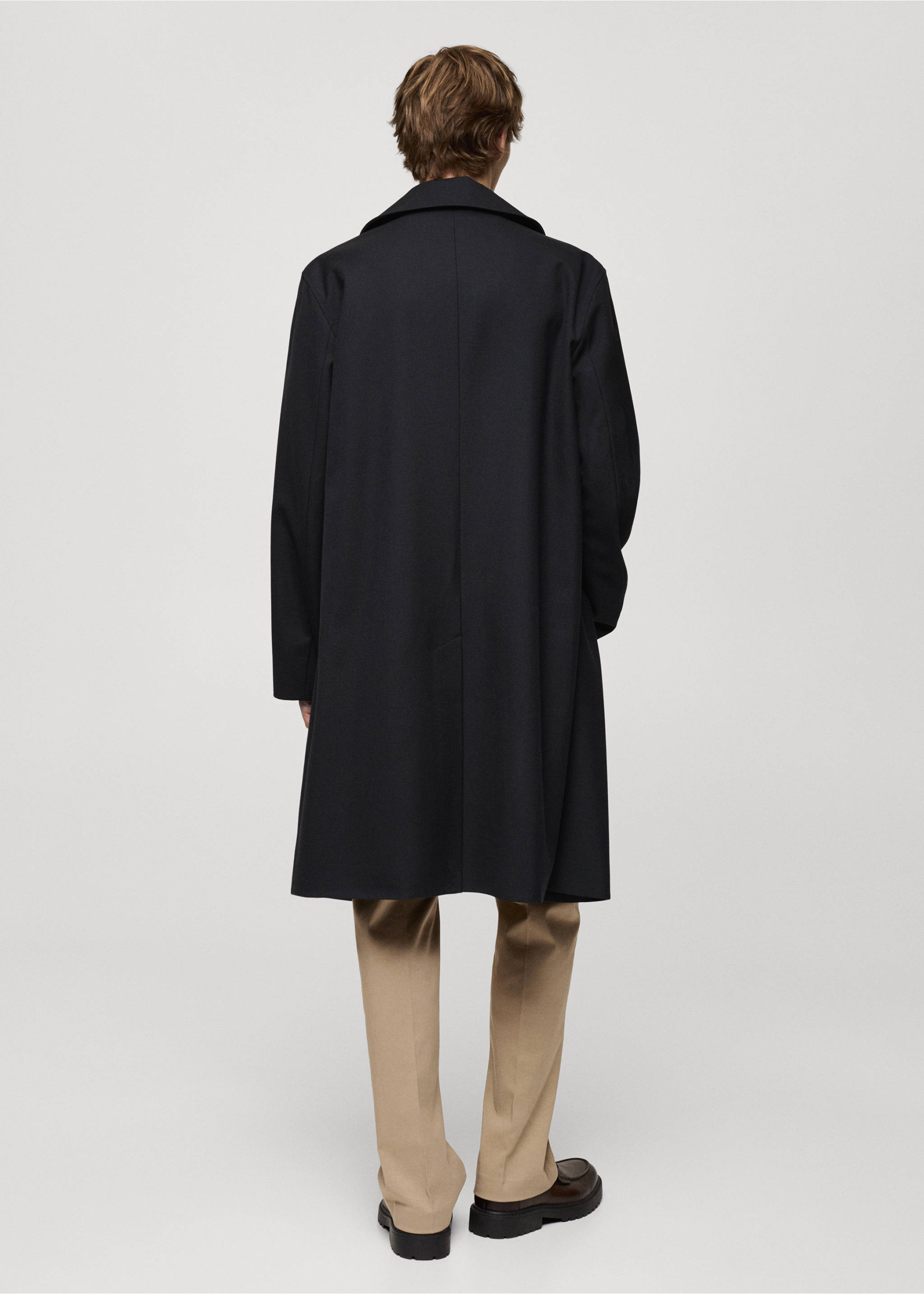Oversized-Trenchcoat aus Comfort-Stretch-Gewebe - Rückseite des Artikels, Dunkles Marineblau. Ref: 77095959-00.