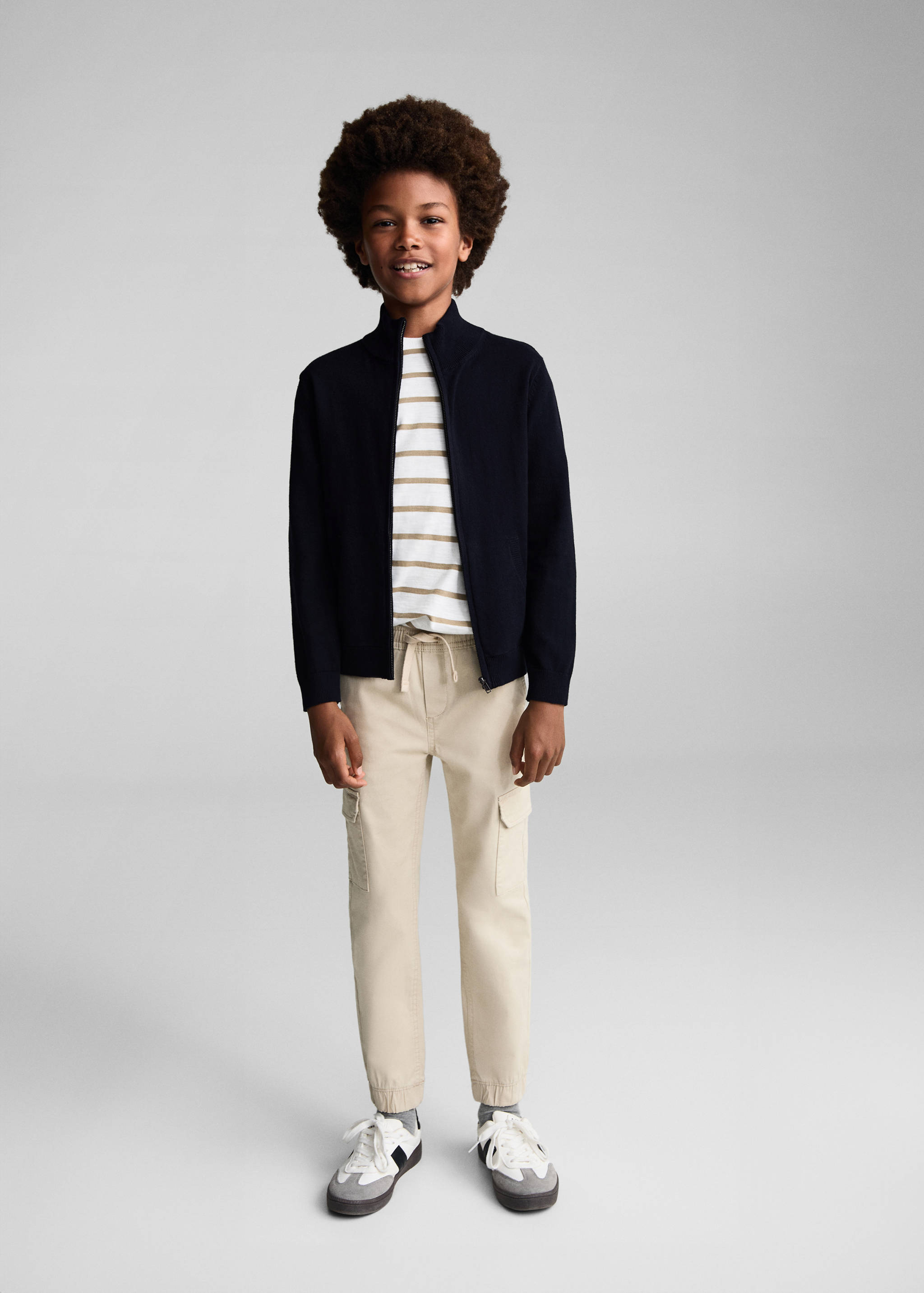 Gebreid vest met rits - Overzichtstekening