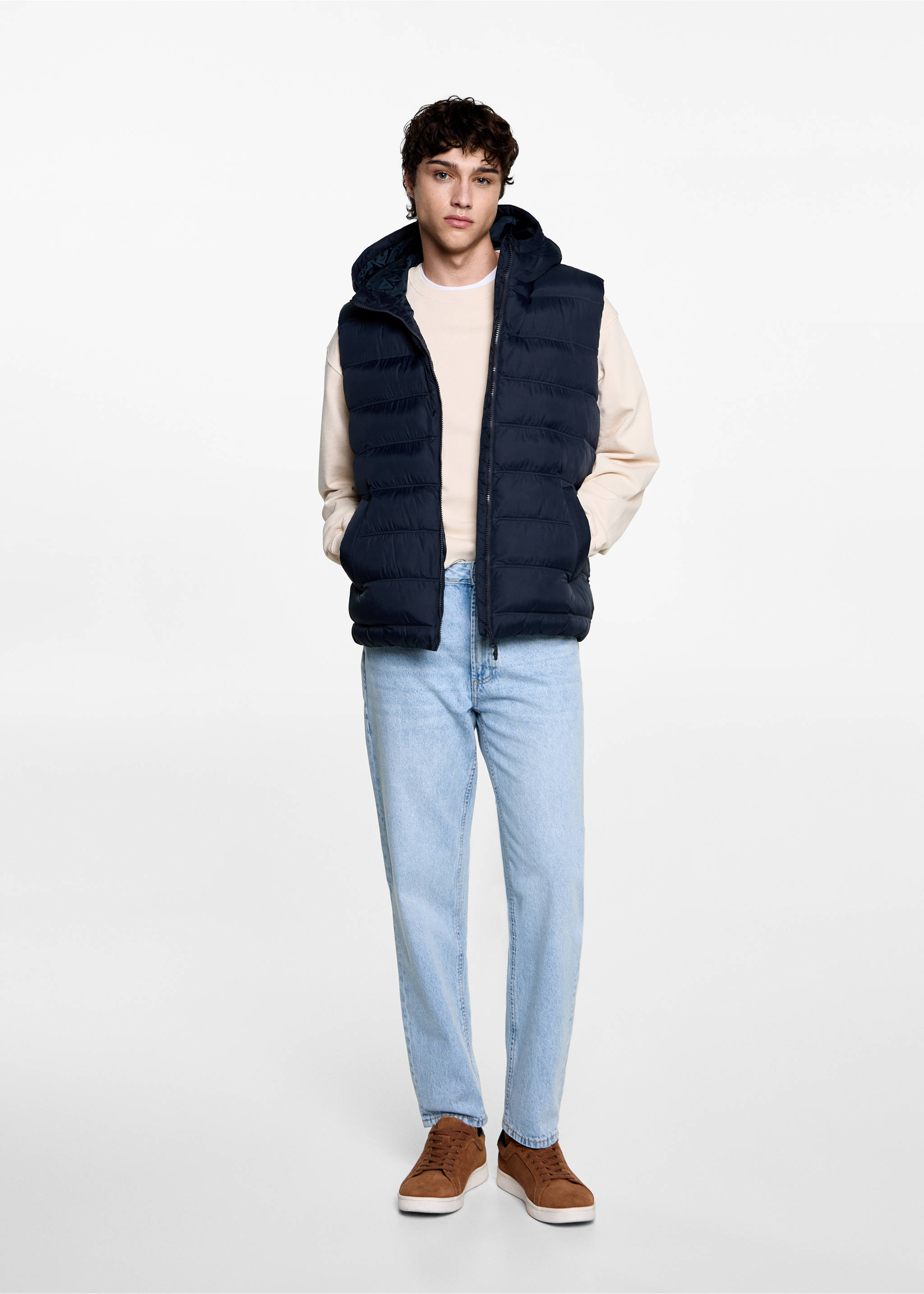 Quilted vest with hood - General plane, Dark Navy. Ref: 77095965-00.