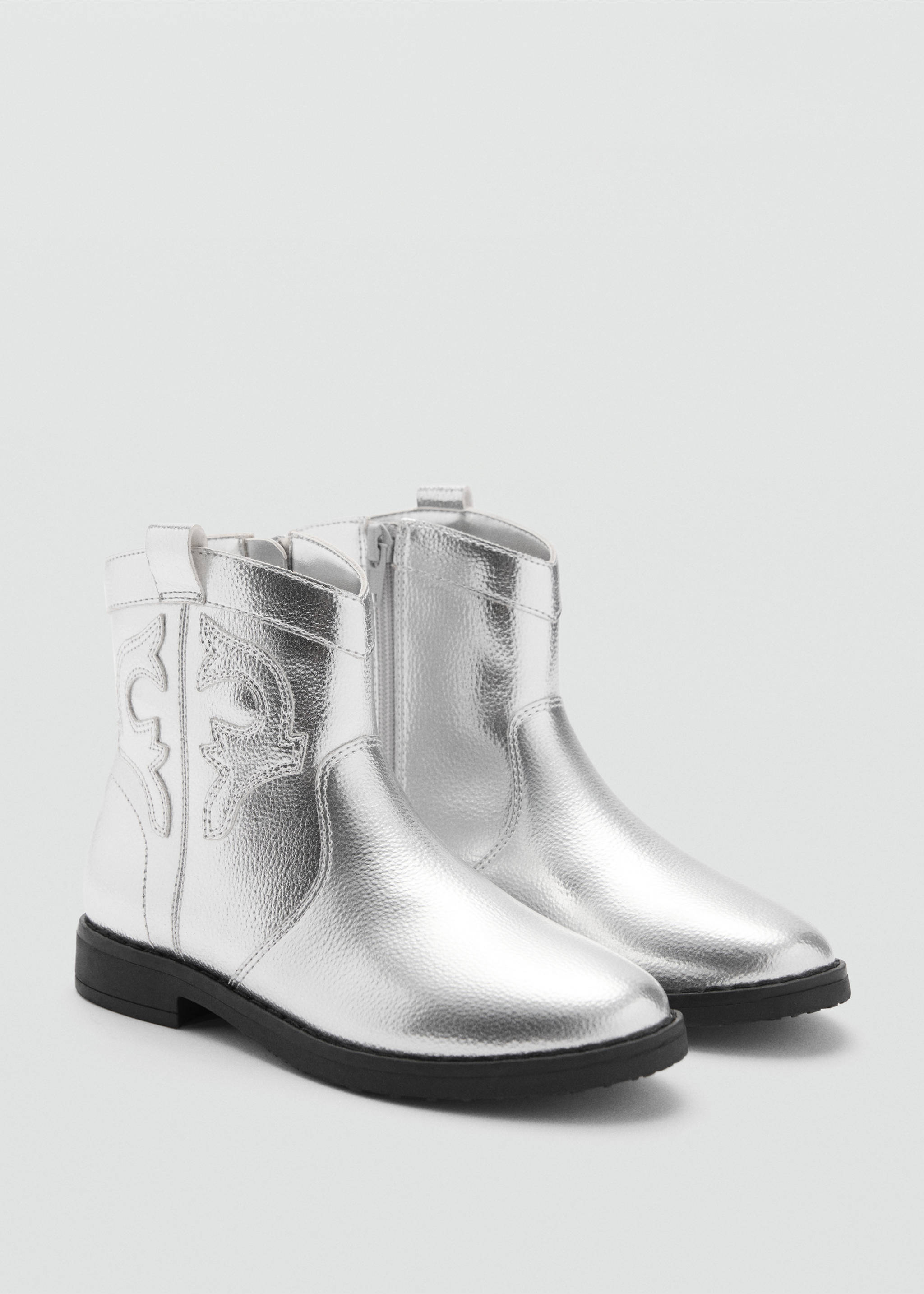 Zipped metallic boots - Medium plane, Silver. Ref: 77095967-00.