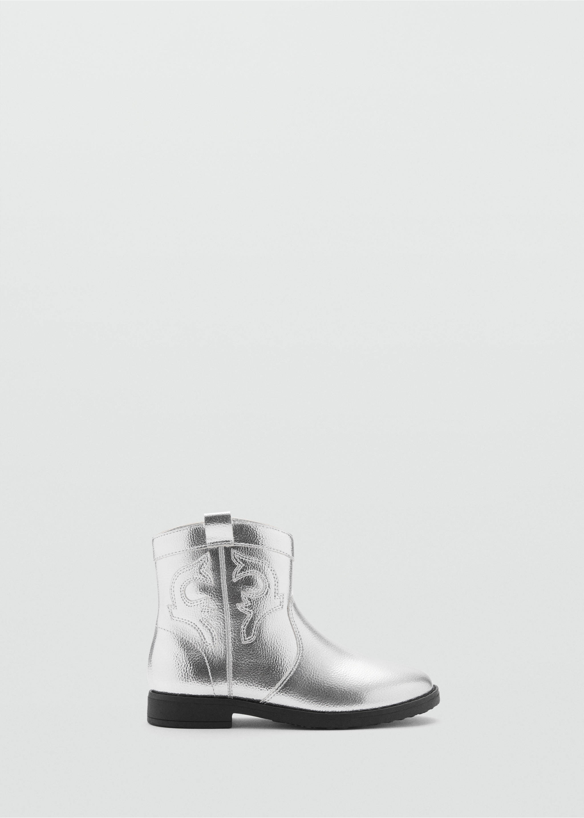 Bottines métallisées zippées - Article sans modèle, Argent. Ref: 77095967-00.