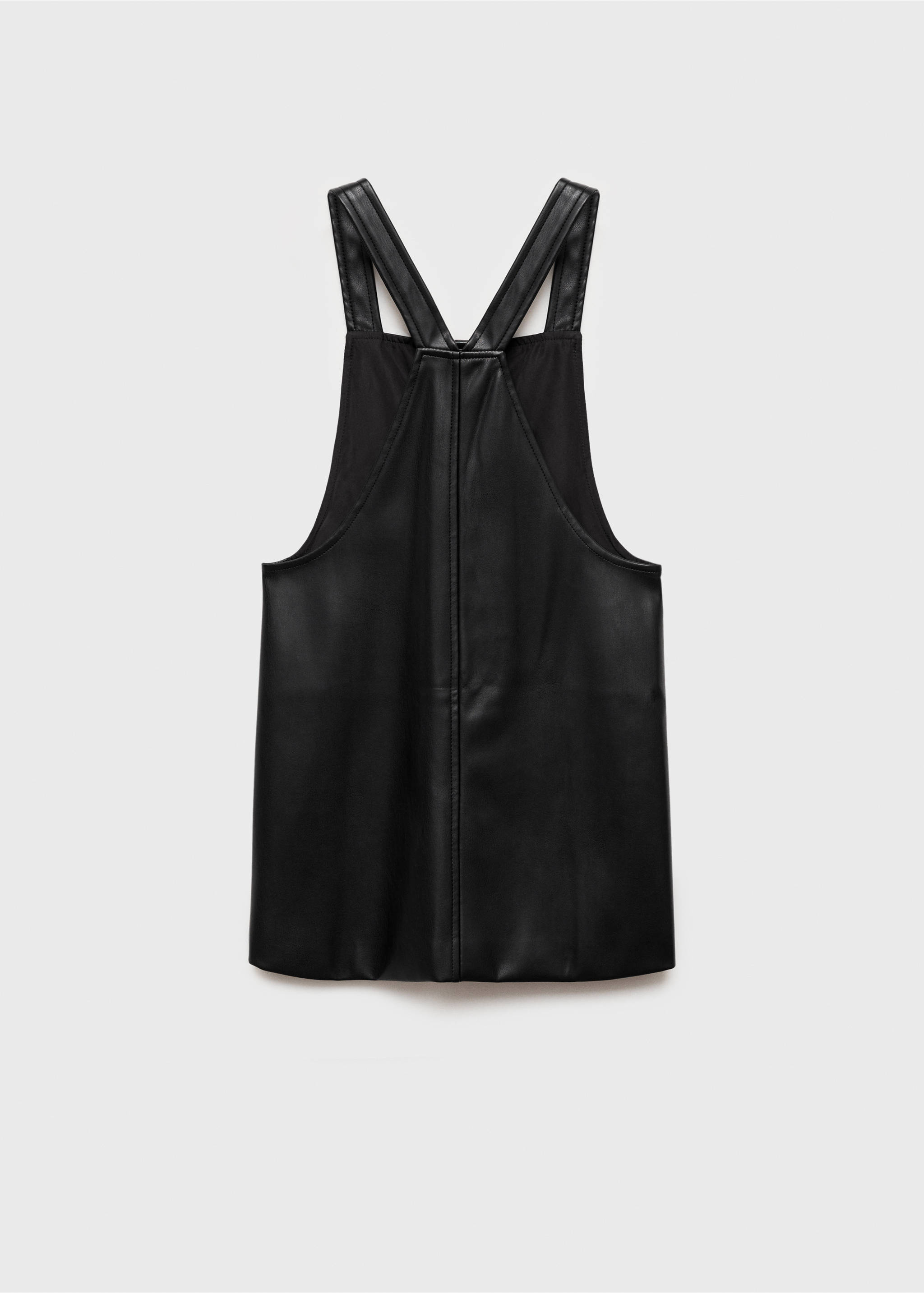 Faux-leather pinafore dress - Reverse of the article, Black. Ref: 77095970-00.