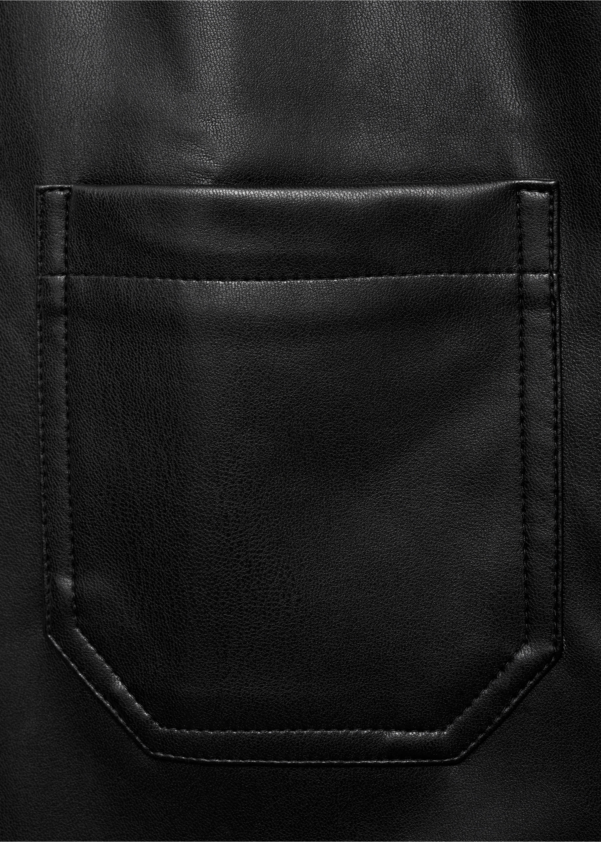 Faux-leather pinafore dress - Details of the article 8, Black. Ref: 77095970-00.