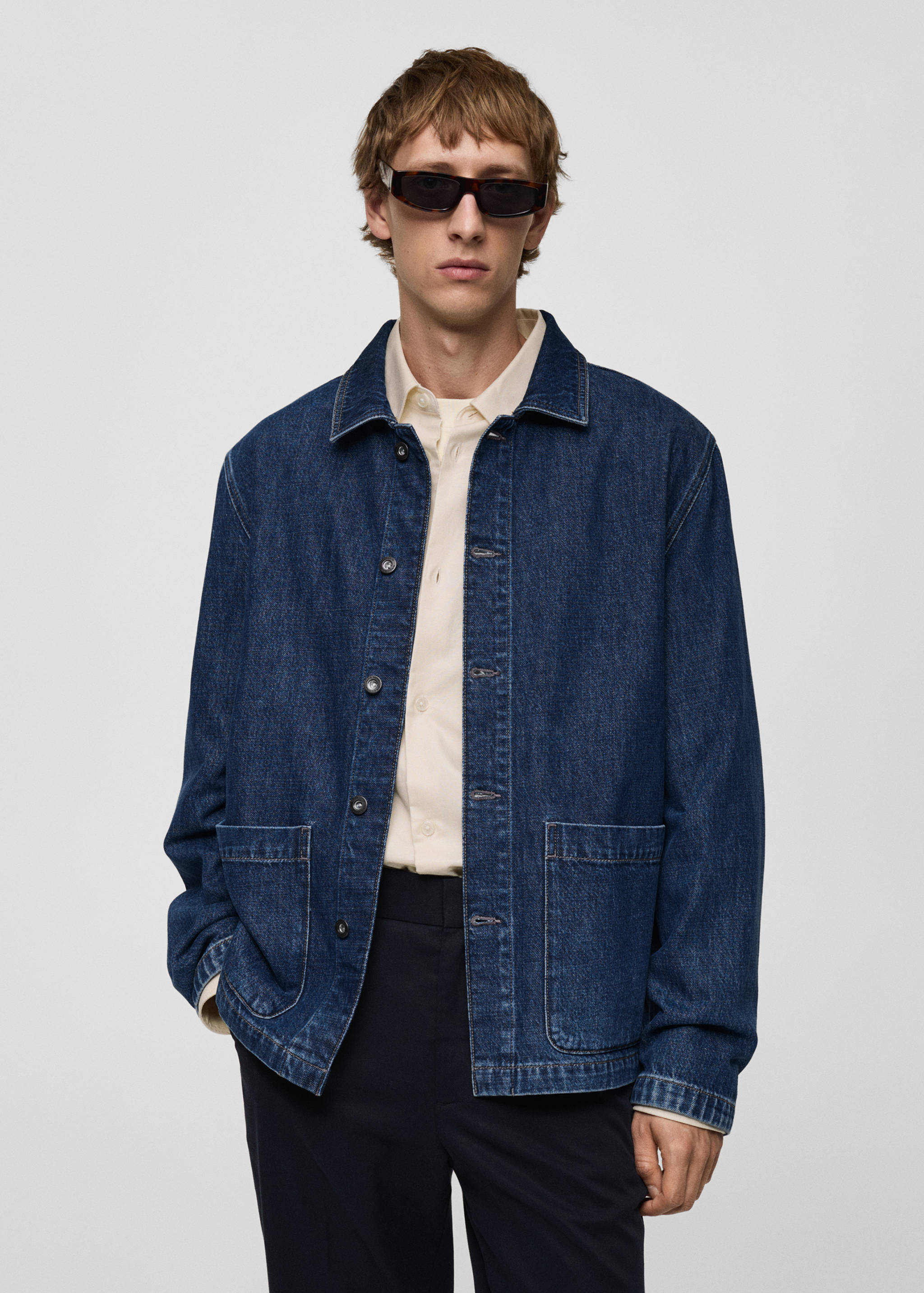 Relaxed-fit denim overshirt - Medium plane