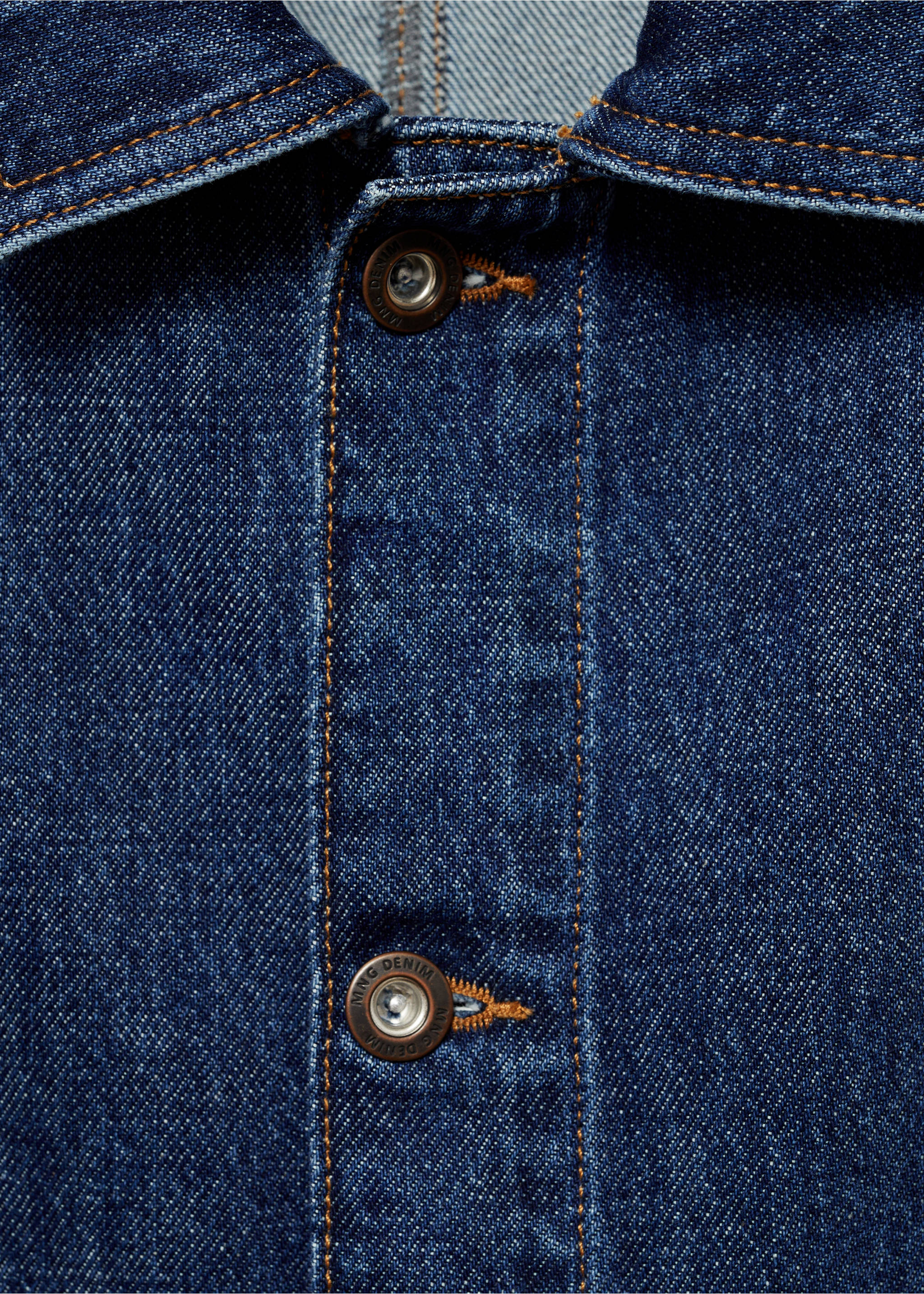 Relaxed-fit denim overshirt - Details of the article 8, Dark Blue. Ref: 77095971-00.
