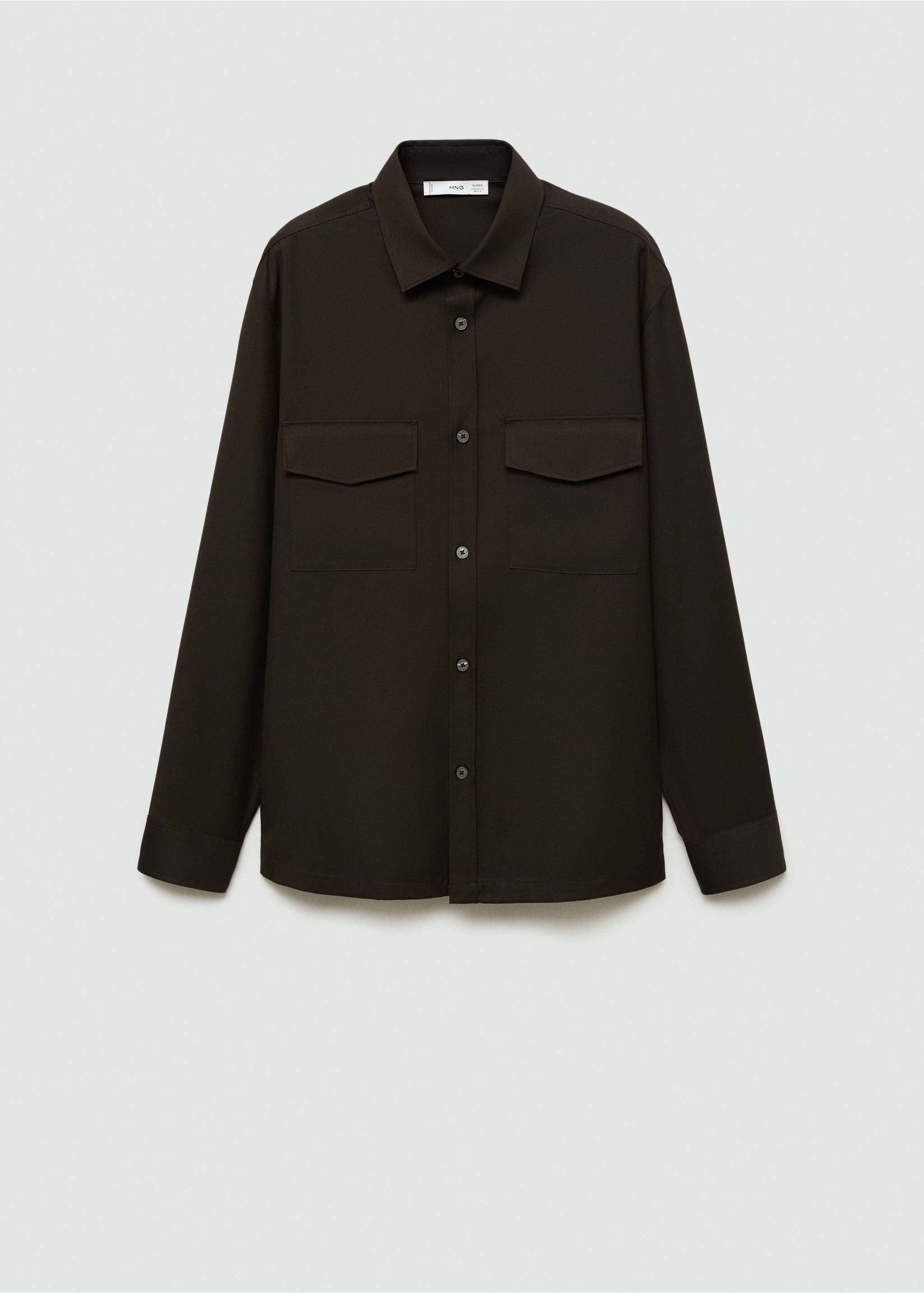 Regular fit overhemd met zakken - Artikel zonder model, Chocoladebruin. Ref: 77095973-00.