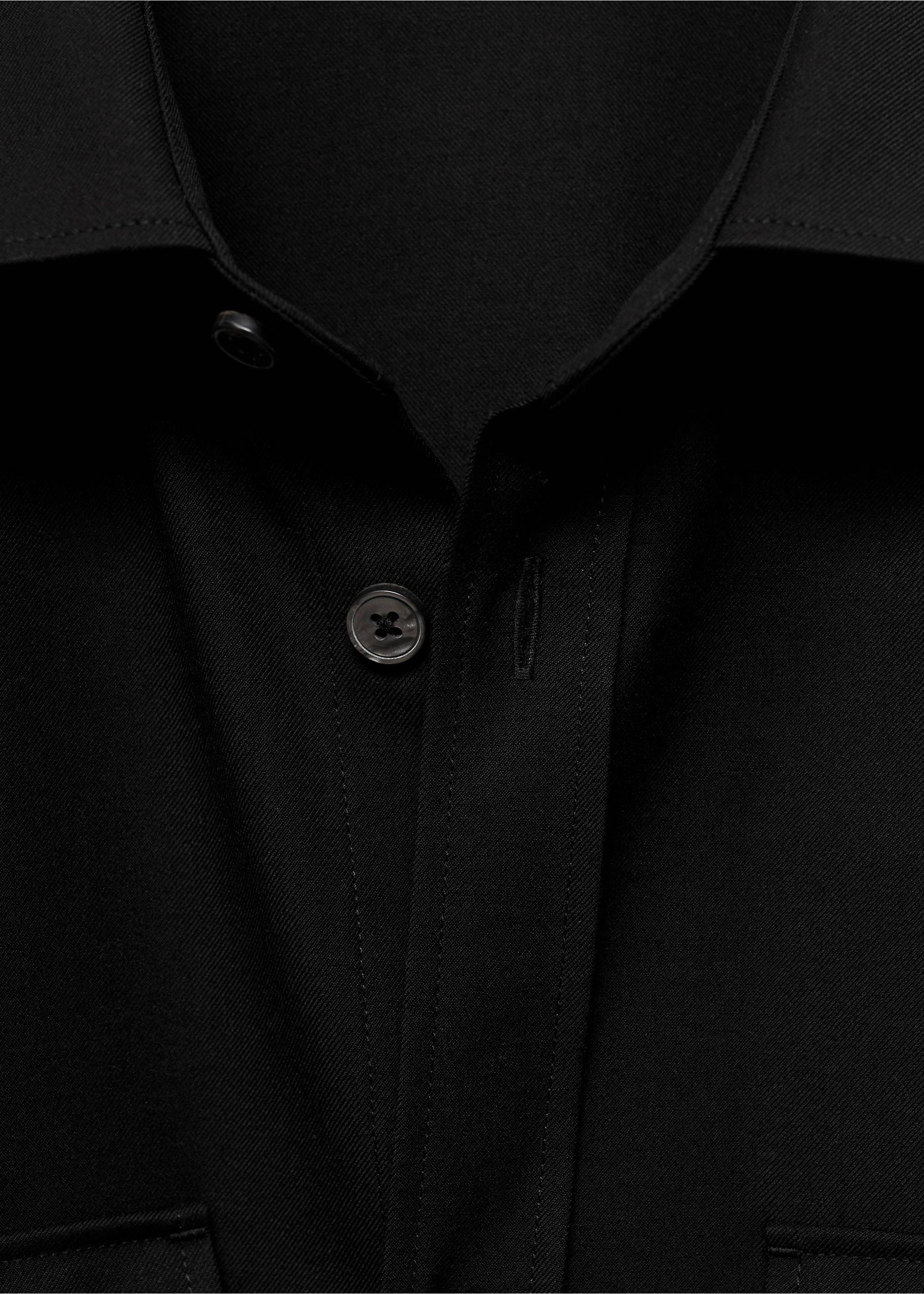 Regular fit pockets overshirt - Details of the article 8, Black. Ref: 77095973-00.