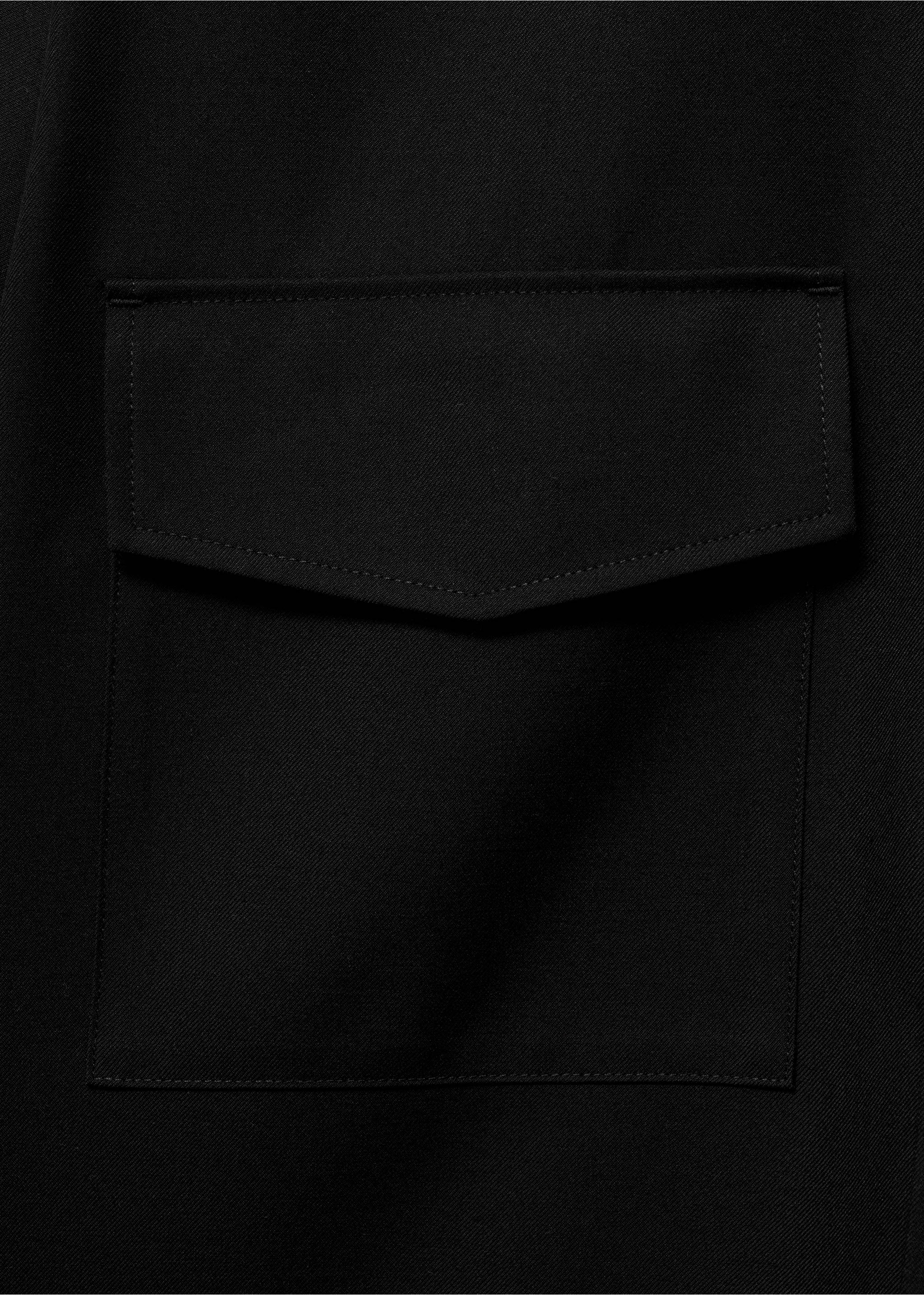 Regular fit pockets overshirt - Details of the article 0, Black. Ref: 77095973-00.