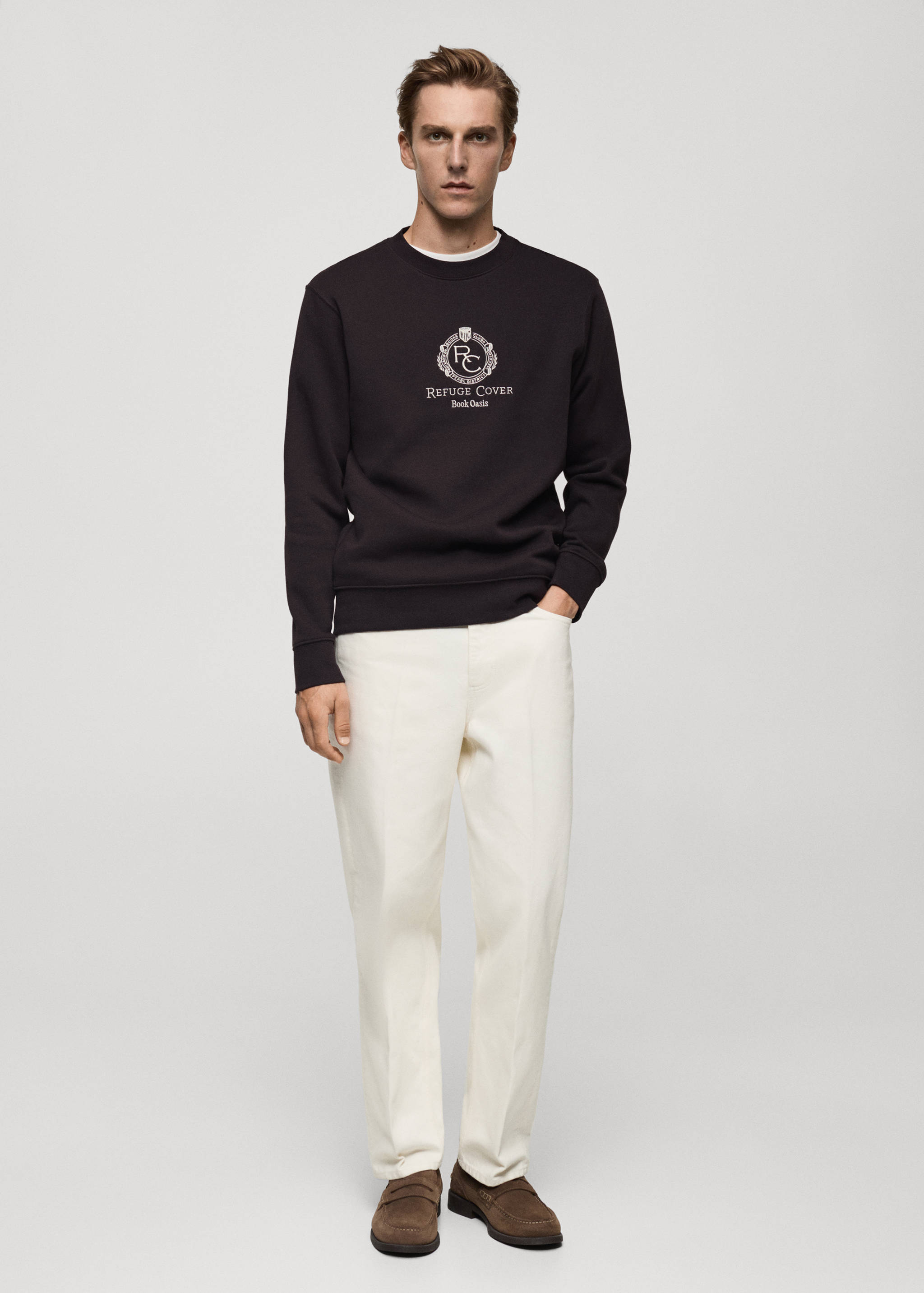 Sudadera 100% algodón detalle bordado - Plano general