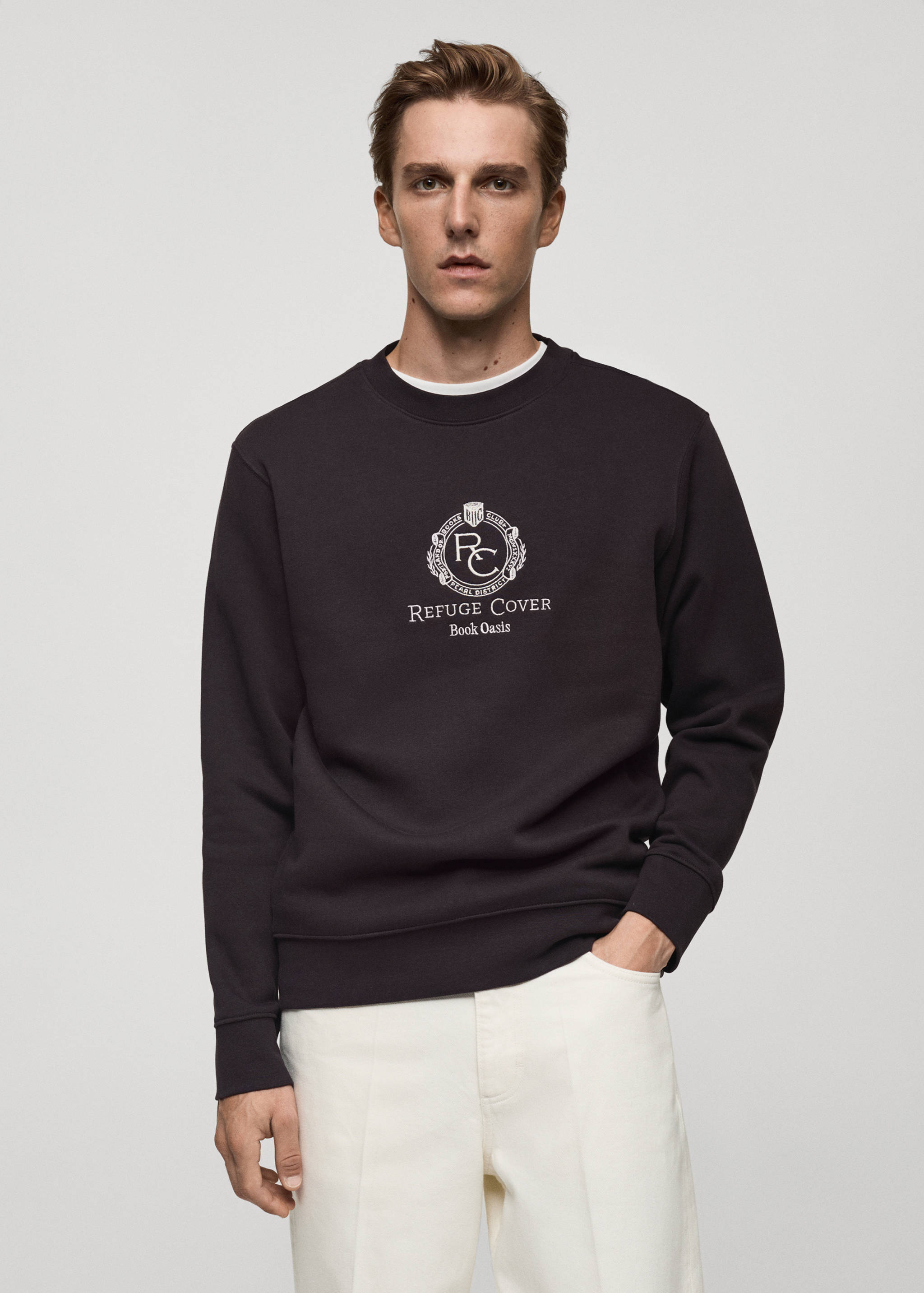 Sudadera 100% algodón detalle bordado - Plano medio