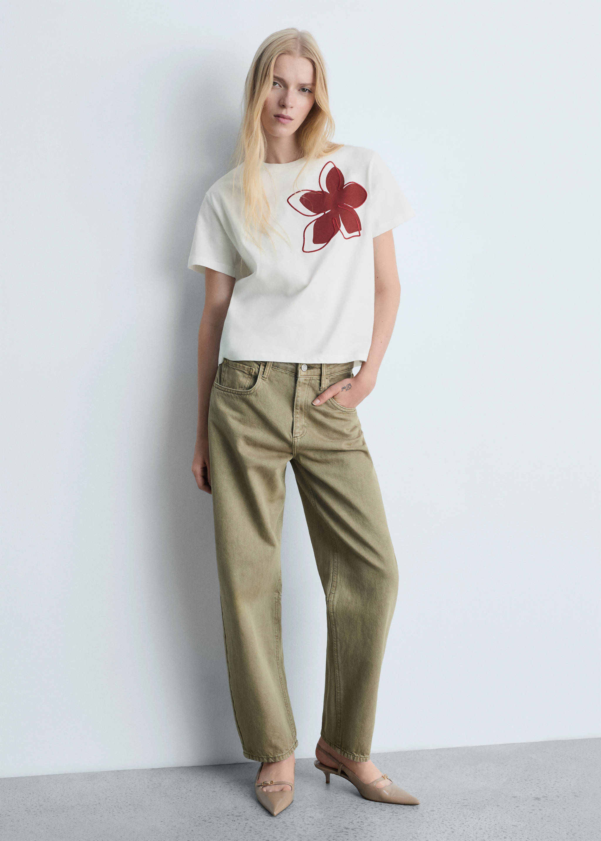 Printed cotton-blend t-shirt - General plane